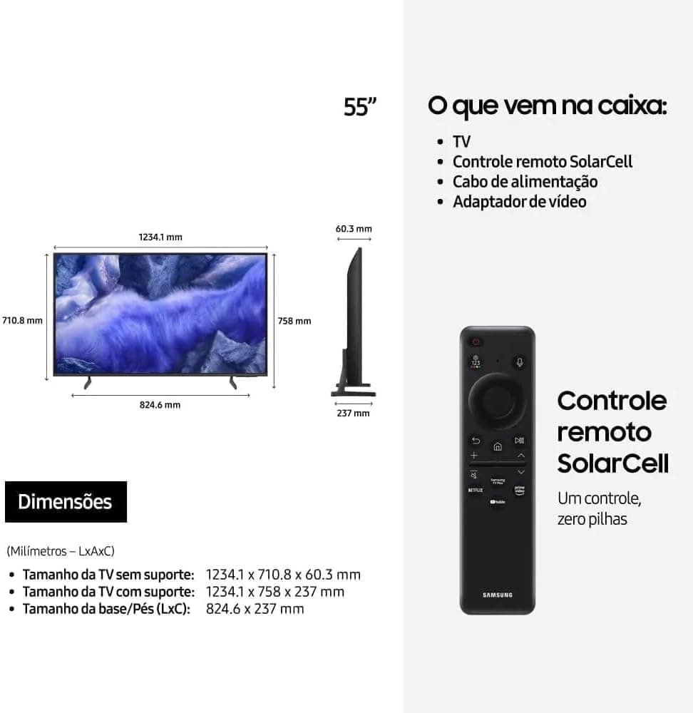 Samsung Combo Vision AI TV 55" QLED Ultra 4K QEF1 + Soundbar Samsung HW-B400F
