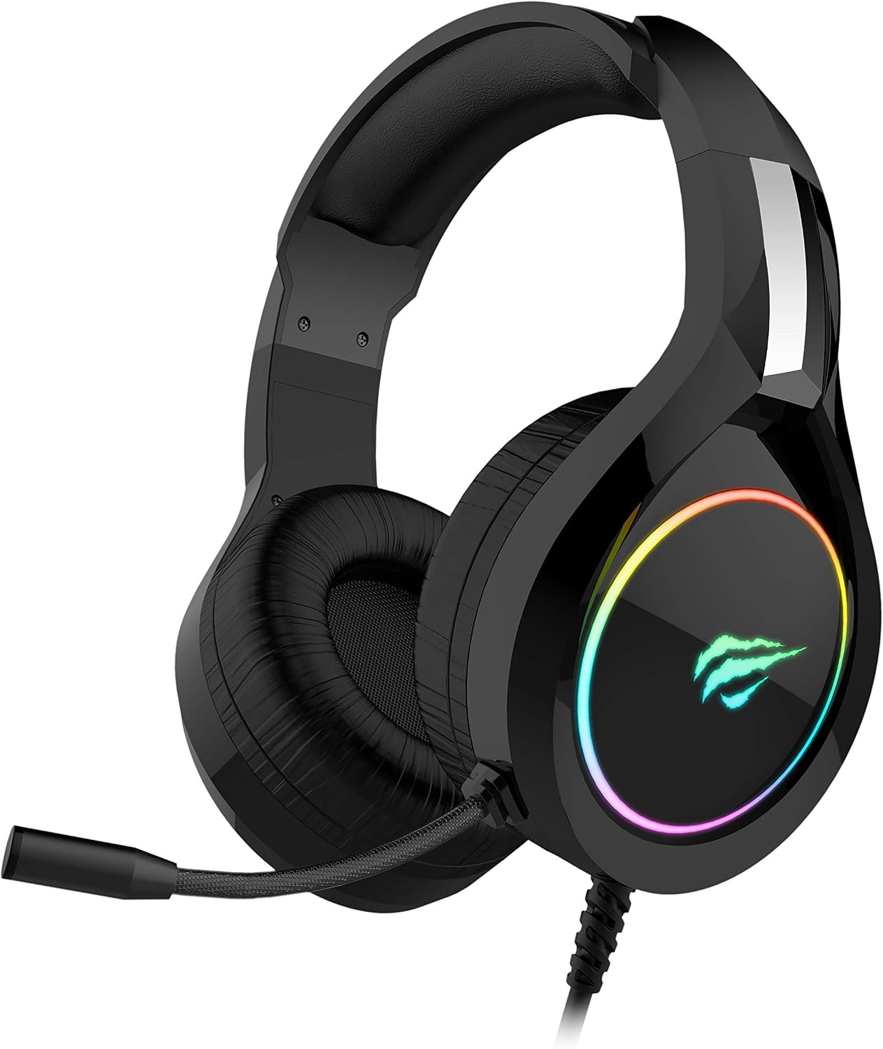 Havit Headphone Fone de Ouvido H2232d, Gamer, Iluminação RGB, com Microfone, Falante de 50mm, Conector 3.5mm, HAVIT, HV-H2232d, Cabo USB para Iluminação: imagem adicional