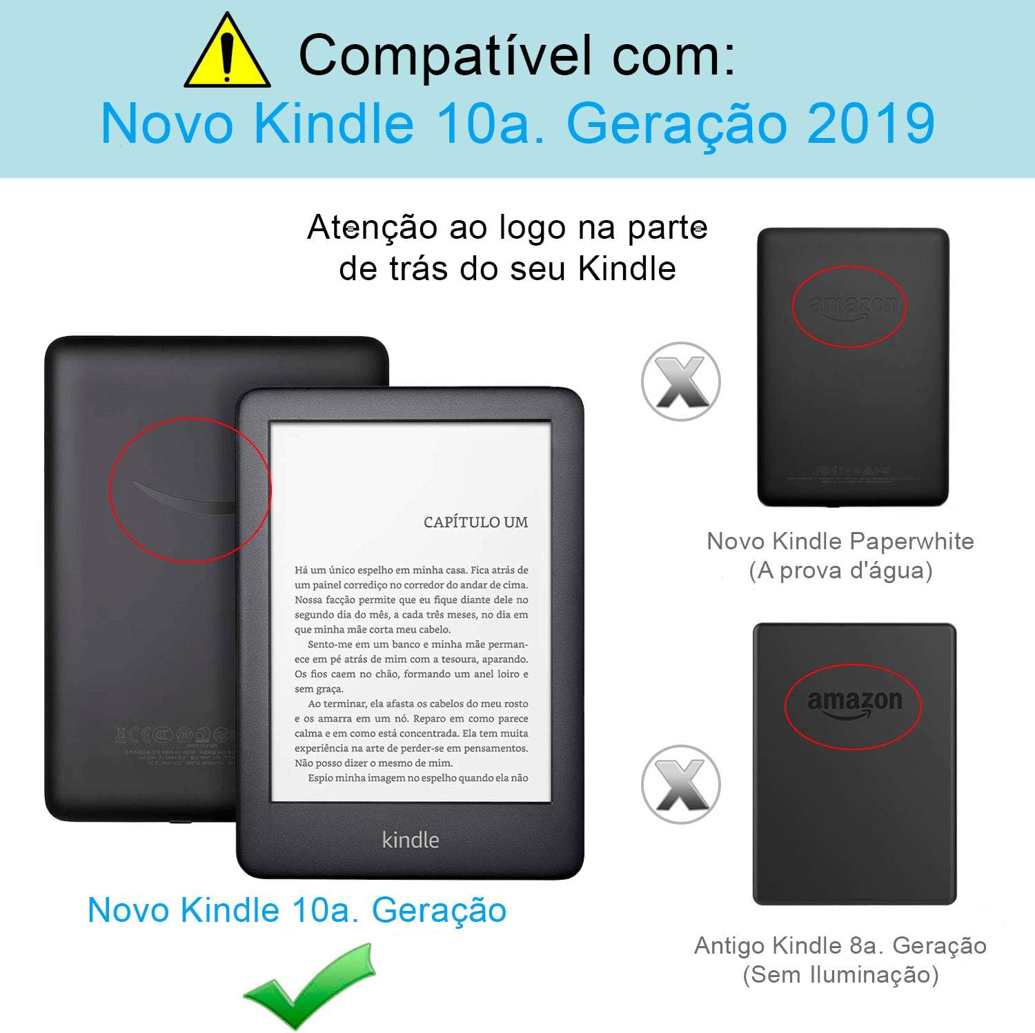 WB Capa Kindle 10a geração - Ultra Leve Auto Hibernação Sensor Magnético Silicone Flexível - Preta (Não Compatível com Paperwhite 10ª Geração): imagem adicional