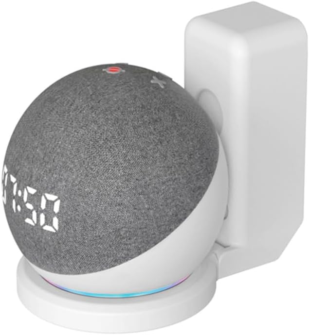 WB Suporte de tomada para Smart Speaker Alexa Echo Dot Amazon 5 e 4 Geração Branco: imagem adicional