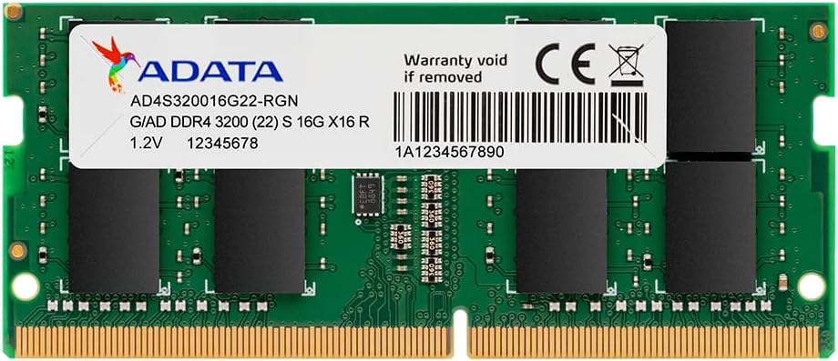 Adata Memória p/ Notebook DDR4 16GB 3200MHz SO-DIMM Preto - AD4S320016G22-SGN: imagem principal