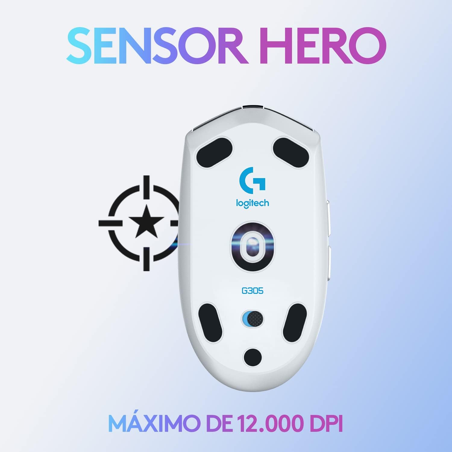 Mouse Gamer Sem Fio Logitech G305 LIGHTSPEED com 6 Botões Programáveis e Até 12.000 DPI - Branco: imagem adicional