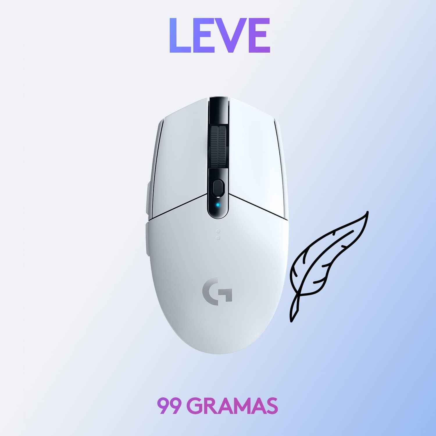 Mouse Gamer Sem Fio Logitech G305 LIGHTSPEED com 6 Botões Programáveis e Até 12.000 DPI - Branco: imagem adicional