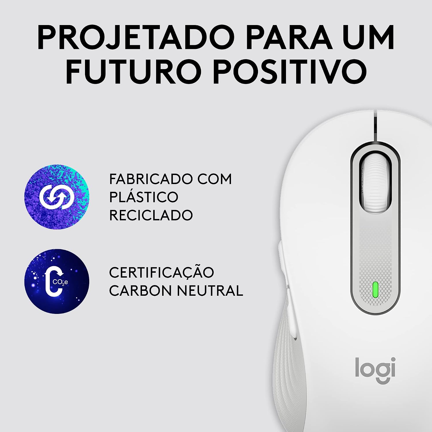 Mouse Sem Fio Logitech Signature M650 L com Design de Tamanho Padrão, Clique Silencioso, Botões Laterais Personalizáveis, Conexão USB e Bluetooth - Branco: imagem adicional