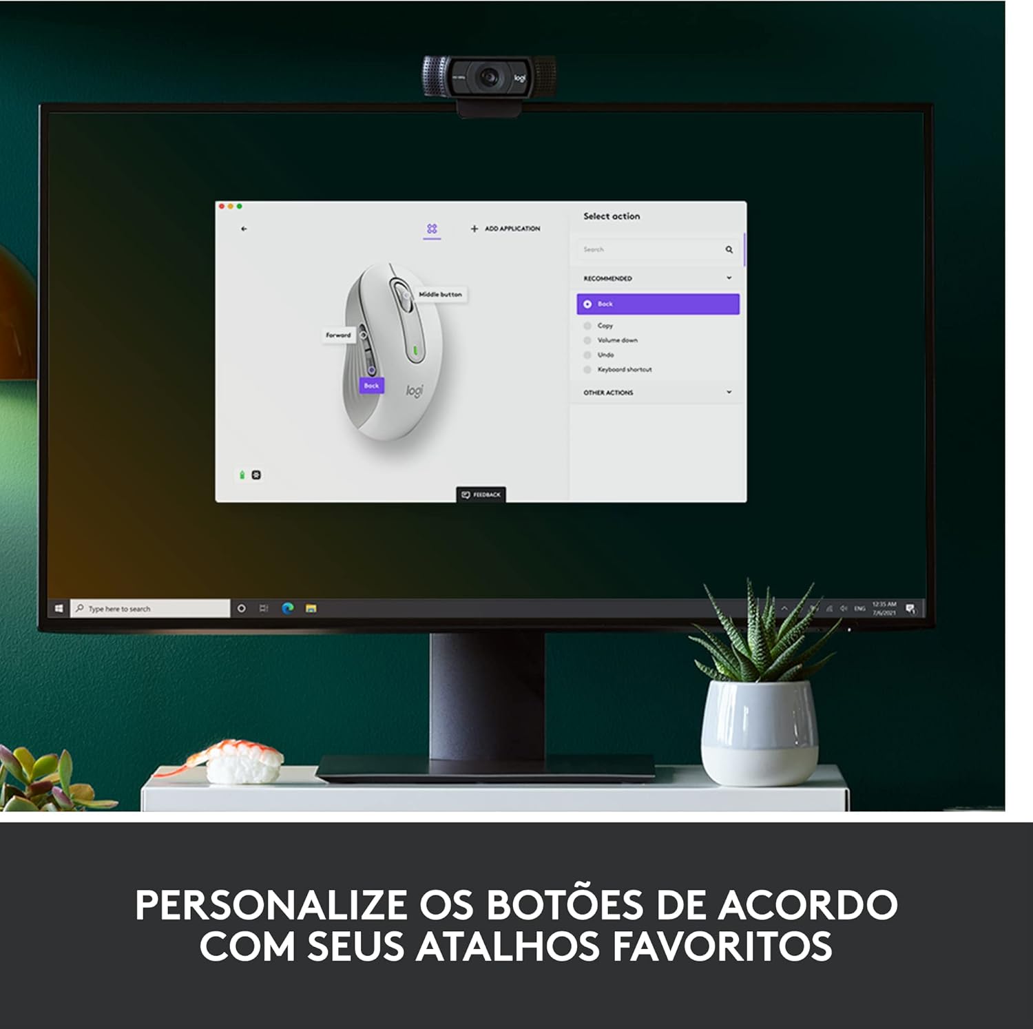 Mouse Sem Fio Logitech Signature M650 L com Design de Tamanho Padrão, Clique Silencioso, Botões Laterais Personalizáveis, Conexão USB e Bluetooth - Branco: imagem adicional