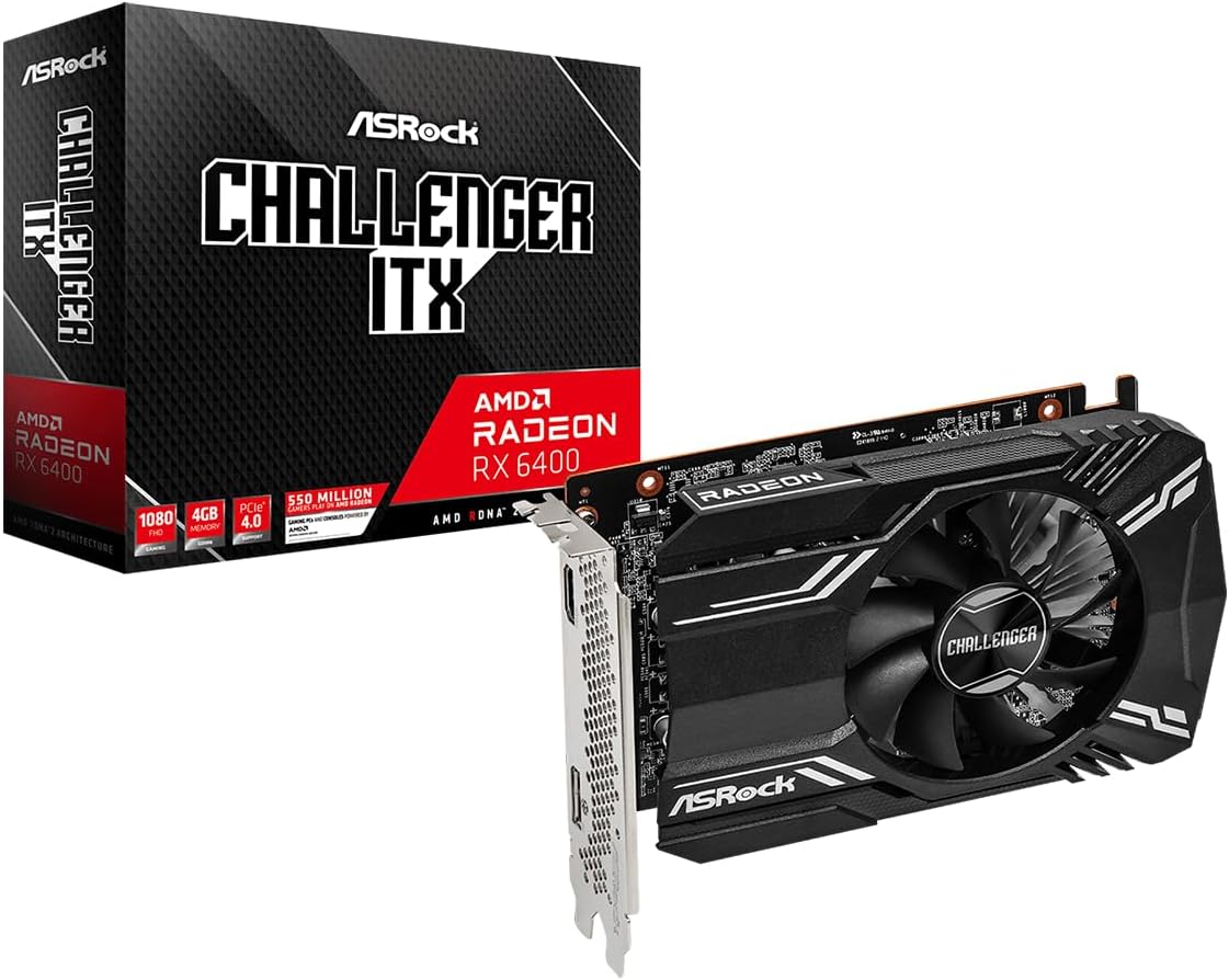 Placa de Vídeo ASRock Radeon RX 6400 Challenger ITX, 4GB, GDDR6, 64-Bit, Preto: imagem adicional