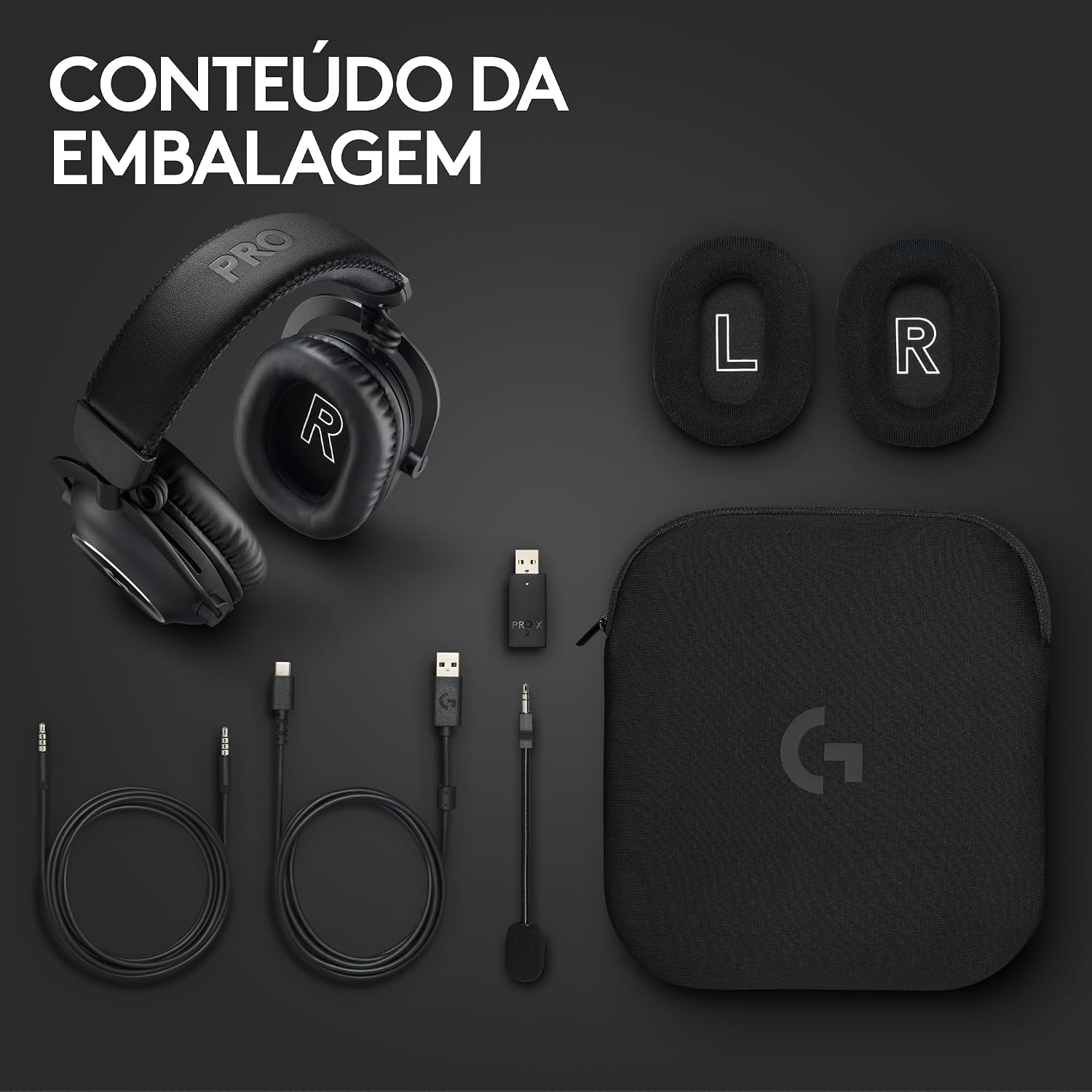 Headset Gamer Sem Fio Logitech G PRO X 2 LIGHTSPEED Com Microfone Removível, Drivers de Grafeno 50mm, Conexão Bluetooth, USB e 3,5 mm, Compatível com PC, PS5, PS4, Switch - Preto: imagem adicional