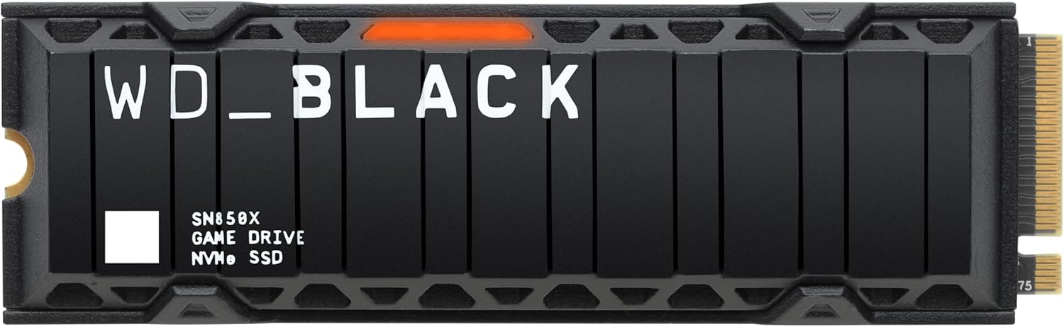 WD_BLACK, SSD SN850x 1TB NVMe M.2 2280 (Leitura até 7300MB/s e Gravação até 6300MB/s) - Com dissipador: imagem principal