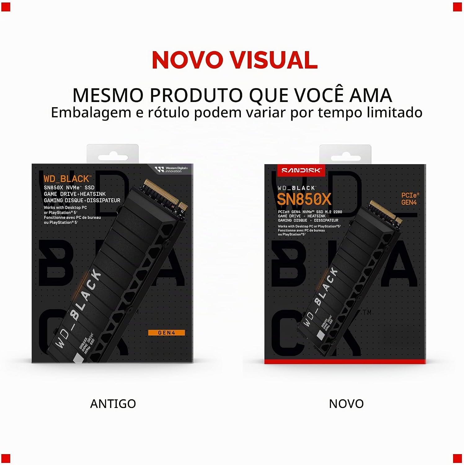 WD_BLACK, SSD SN850x 1TB NVMe M.2 2280 (Leitura até 7300MB/s e Gravação até 6300MB/s) - Com dissipador: imagem adicional