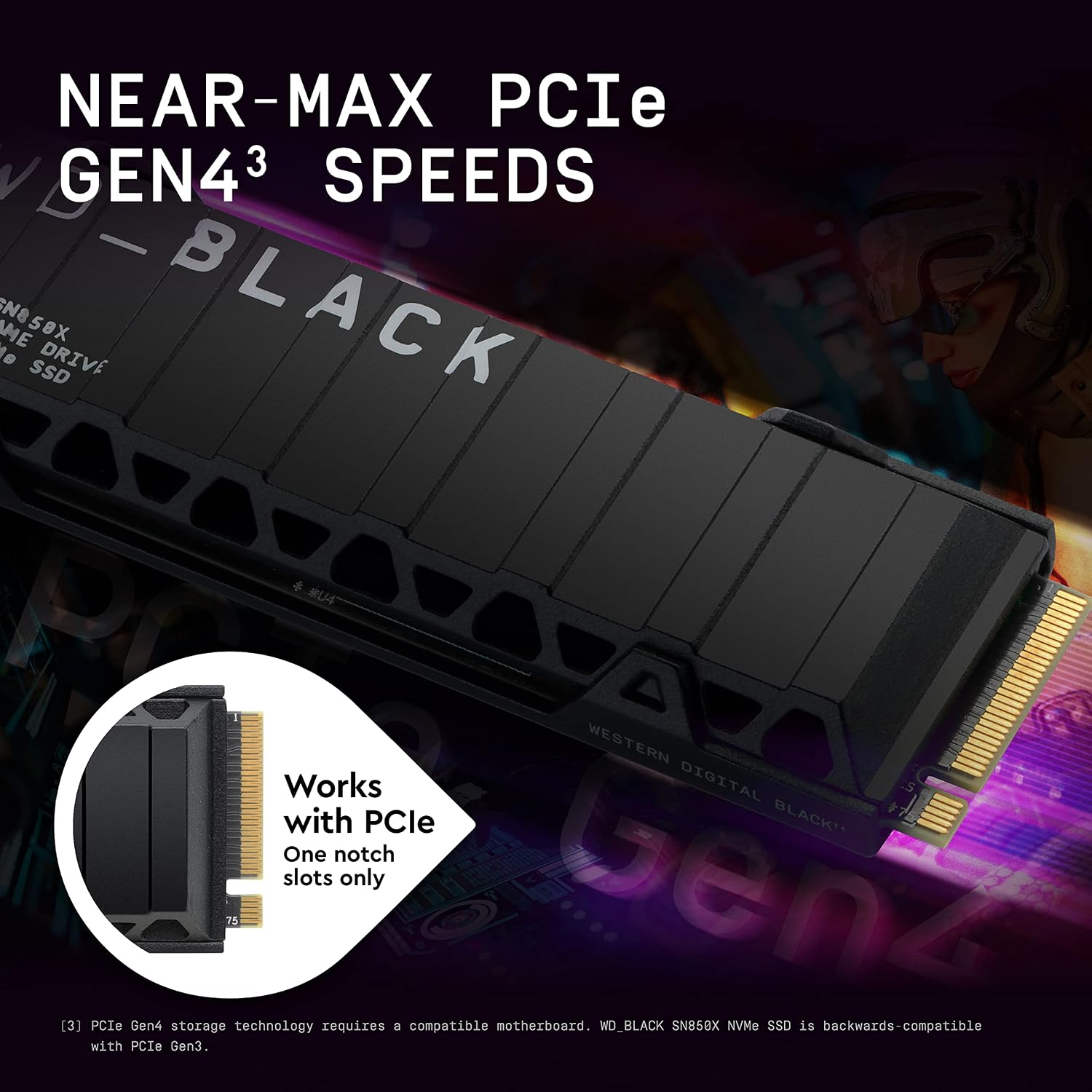 WD_BLACK, SSD SN850x 1TB NVMe M.2 2280 (Leitura até 7300MB/s e Gravação até 6300MB/s) - Com dissipador: imagem adicional