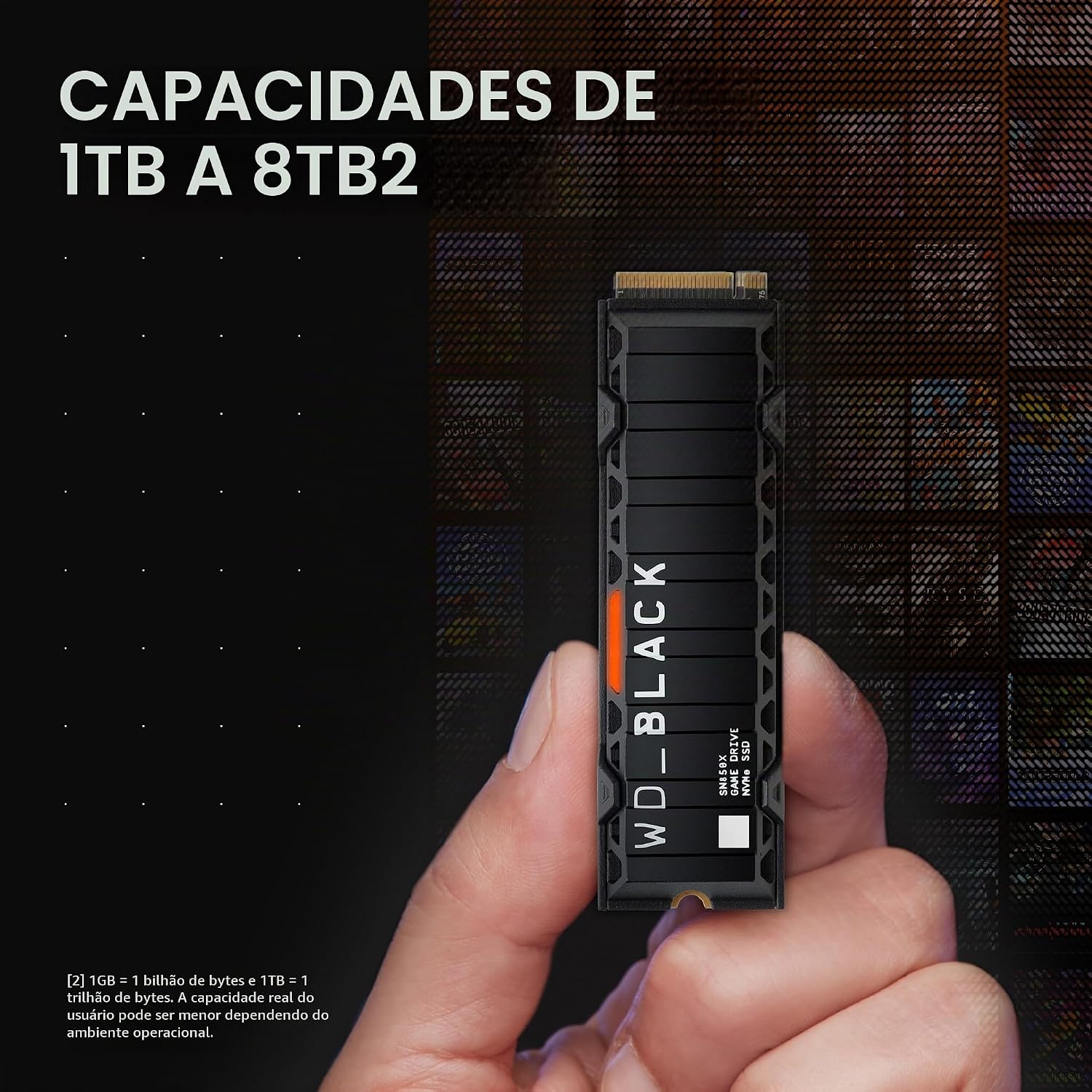 WD_BLACK, SSD SN850x 1TB NVMe M.2 2280 (Leitura até 7300MB/s e Gravação até 6300MB/s) - Com dissipador: imagem adicional
