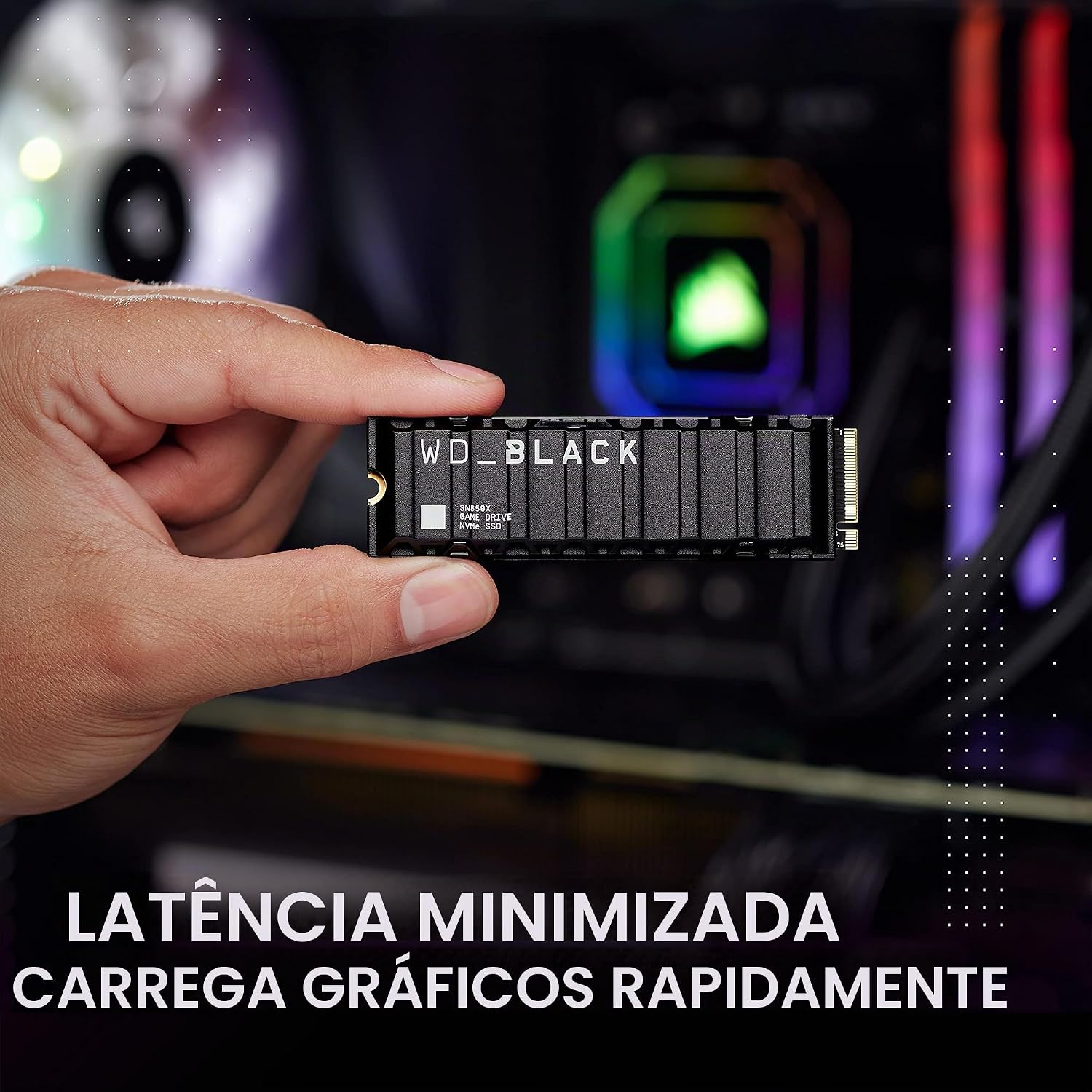 WD_BLACK, SSD SN850x 1TB NVMe M.2 2280 (Leitura até 7300MB/s e Gravação até 6300MB/s) - Com dissipador: imagem adicional