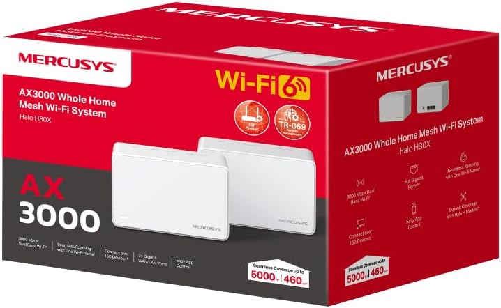 Mercusys Halo H80X (2 un.) Roteador Mesh Wi-Fi 6 AX3000 Dual Band, Cobertura de até 460 m², Mais de 150 Dispositivos, 3 Portas Gigabit por Unidade e Controle Parental: imagem adicional