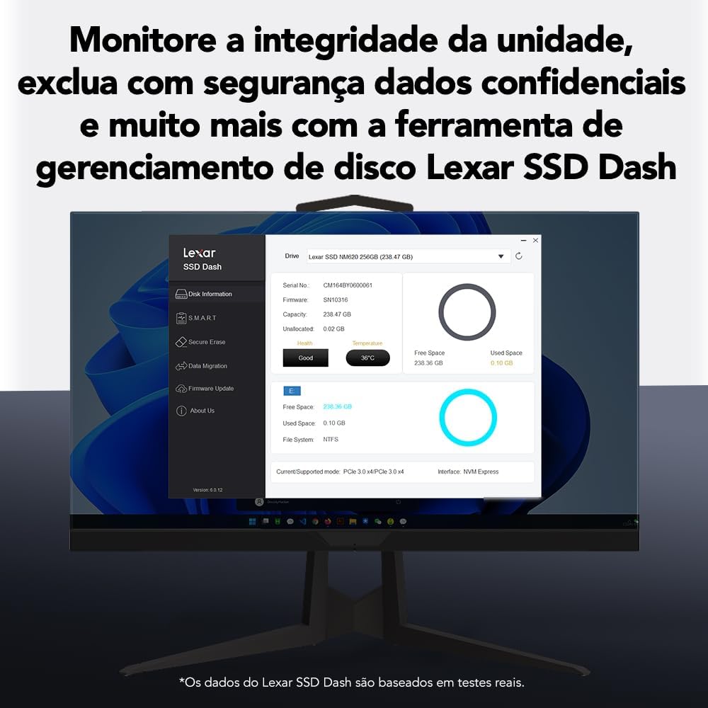 Lexar Disco SSD NM610 Pro 500Gb - NVMe PCIe 3.0 M.2 Tipo 2280 - Leitura até 3300 MB/s e Escrita até 1700Mb/: imagem adicional