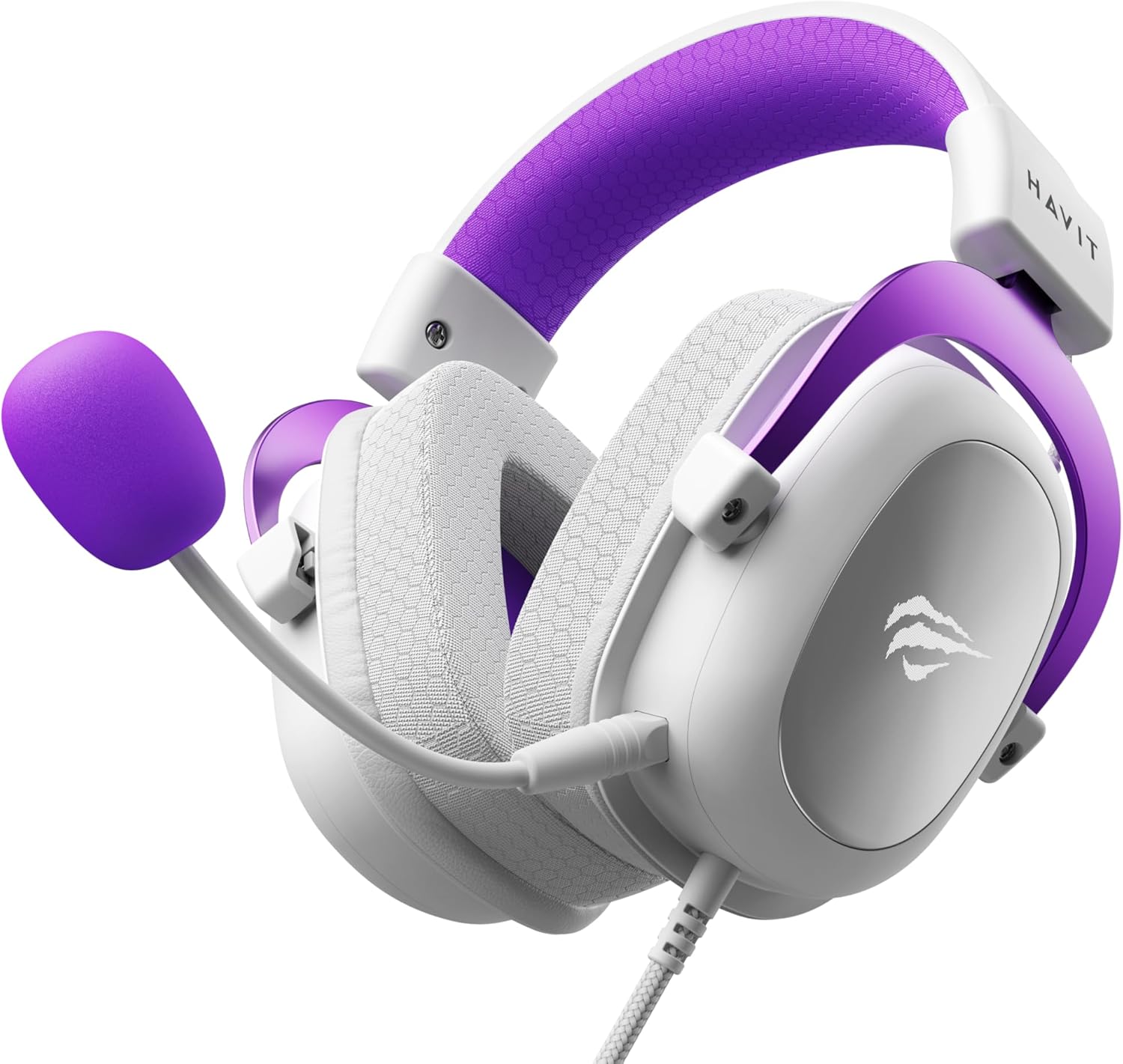 Fone de Ouvido Gamer Havit H2002d, Roxo e Branco: imagem adicional