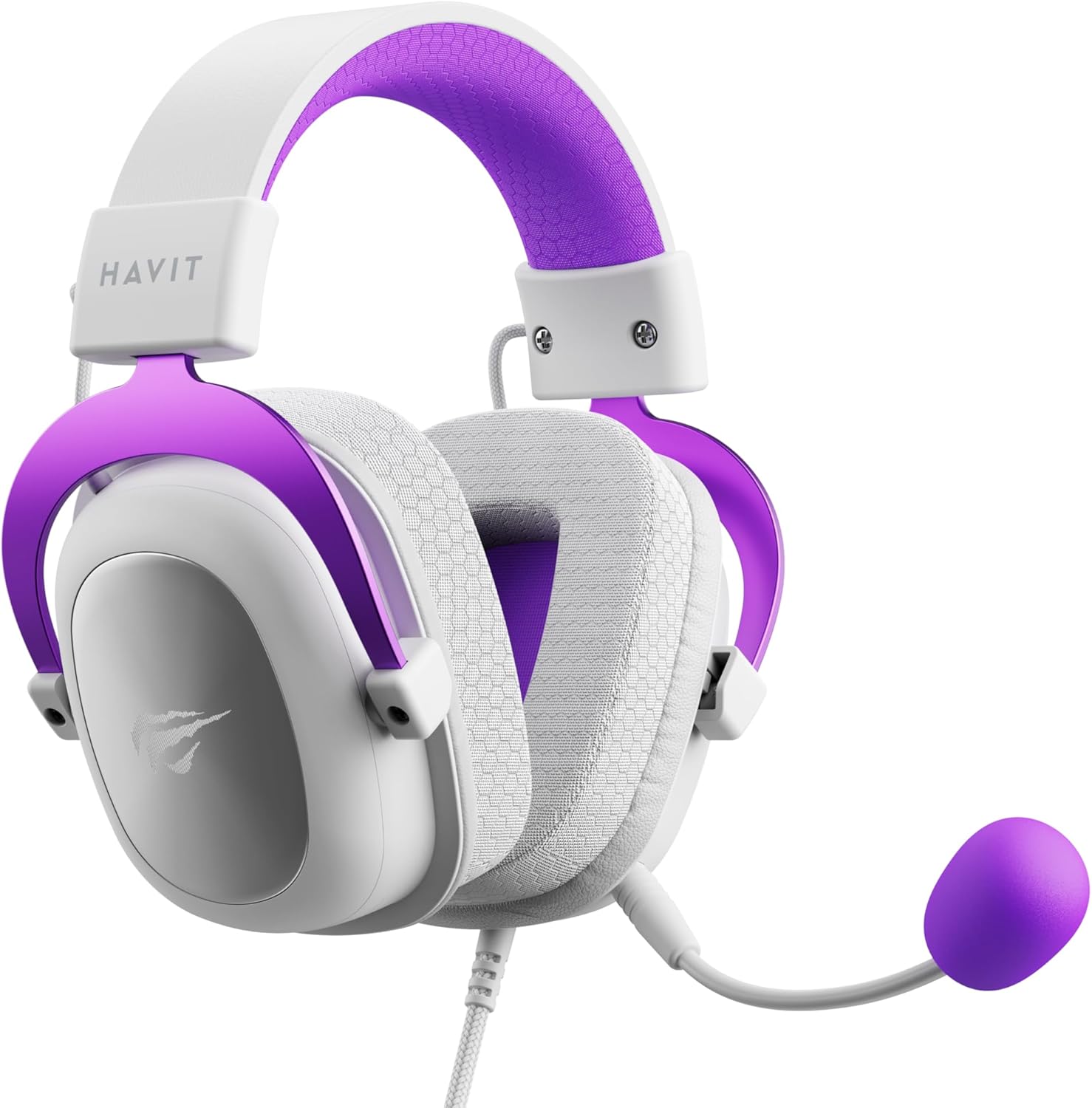 Fone de Ouvido Gamer Havit H2002d, Roxo e Branco: imagem adicional