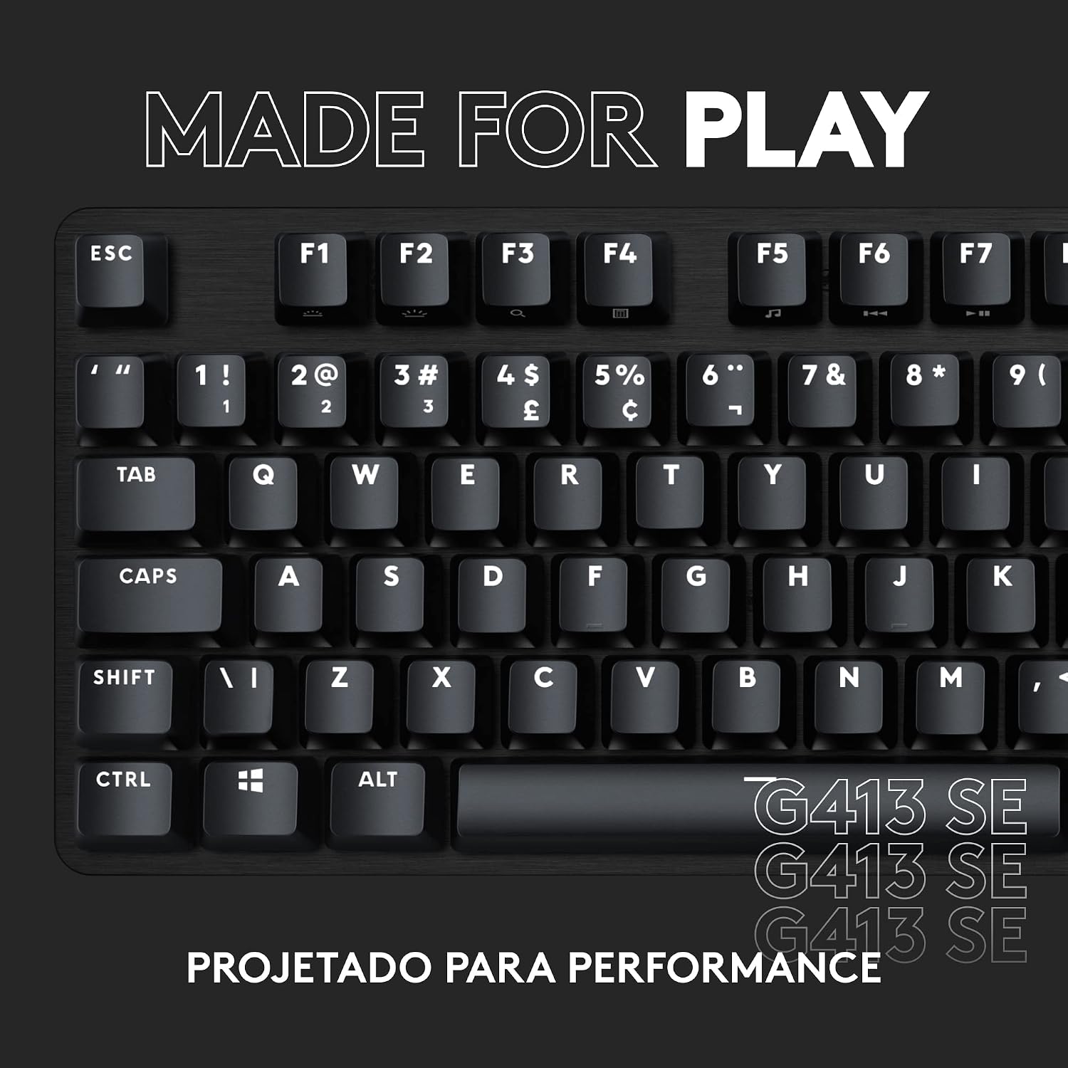 Teclado Mecânico Gamer Logitech G413 SE com Layout ABNT2, Iluminação Branca e Teclas Mecânicas Tactile, Anti-ghosting, Compatível com Windows, macOS - Preto: imagem adicional