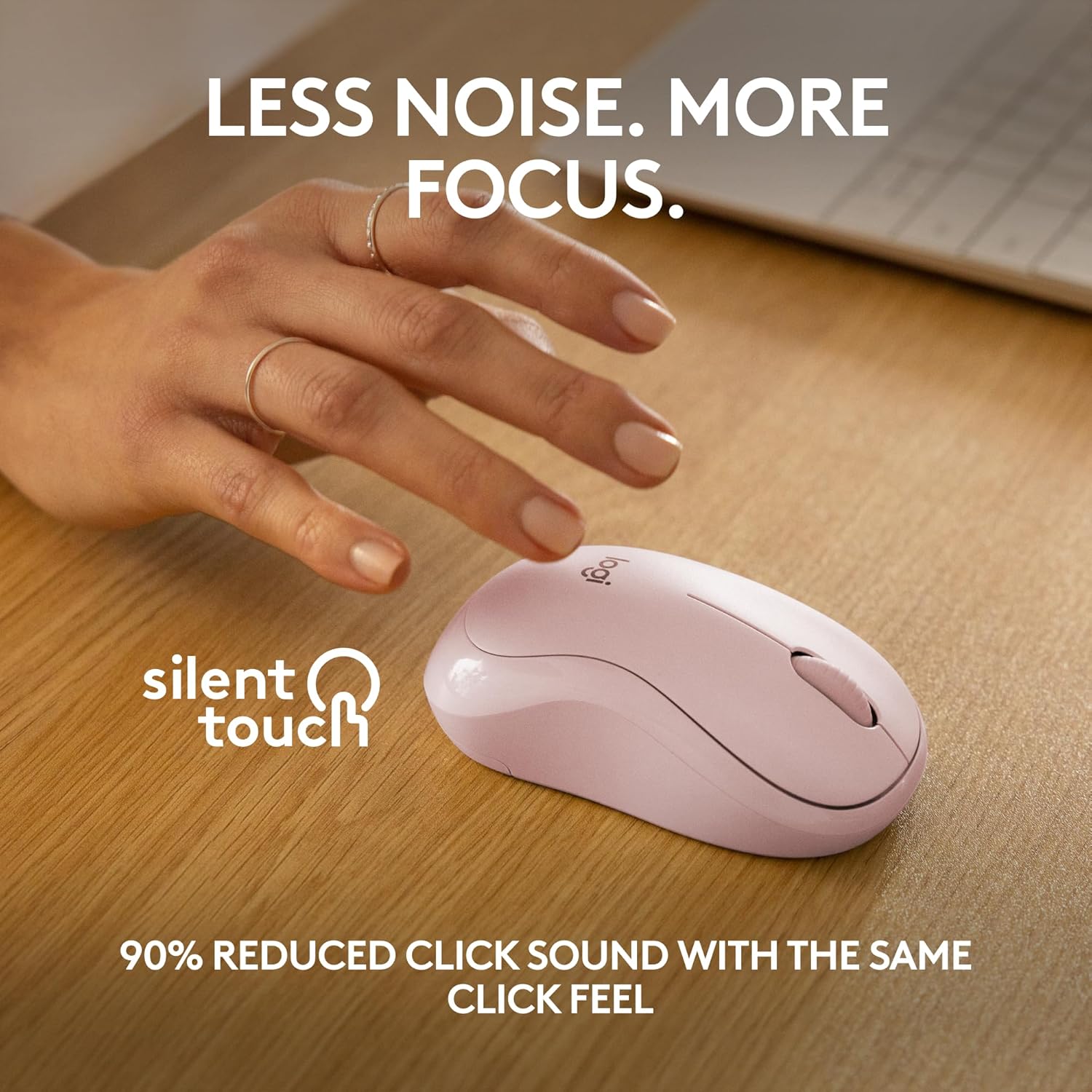 Mouse Sem Fio Logitech M240 com Conexão Bluetooth, Clique Silencioso, Design Ambidestro Compacto, Bateria de 18 Meses, Compatível com Windows, macOS, ChromeOS - Rosa: imagem adicional