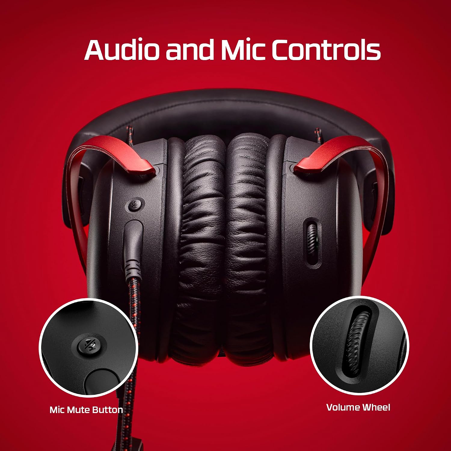 Headset Gamer HyperX Cloud III – Compatível com PC, PS5, Xbox Series X|S, Drivers Angulados de 53mm, Áudio DTS, Microfone de 10 mm, USB-C, USB-A, Fio de 3,5 mm, Vermelho e Preto (727A9AA): imagem adicional