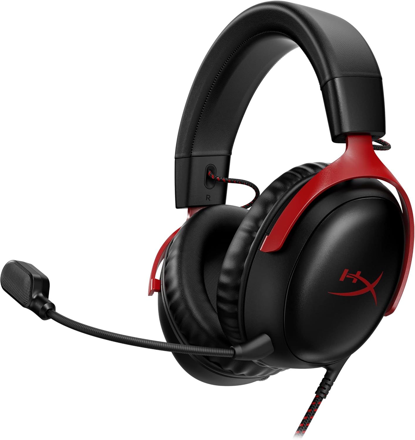 Headset Gamer HyperX Cloud III – Compatível com PC, PS5, Xbox Series X|S, Drivers Angulados de 53mm, Áudio DTS, Microfone de 10 mm, USB-C, USB-A, Fio de 3,5 mm, Vermelho e Preto (727A9AA): imagem adicional