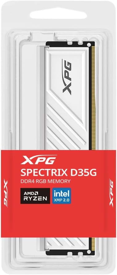 Memória Desktop Gamer Adata XPG Spectrix D35G - RGB, 8GB, DDR4, 3200MHz, AX4U32008G16A-SWHD35G - Branca: imagem adicional