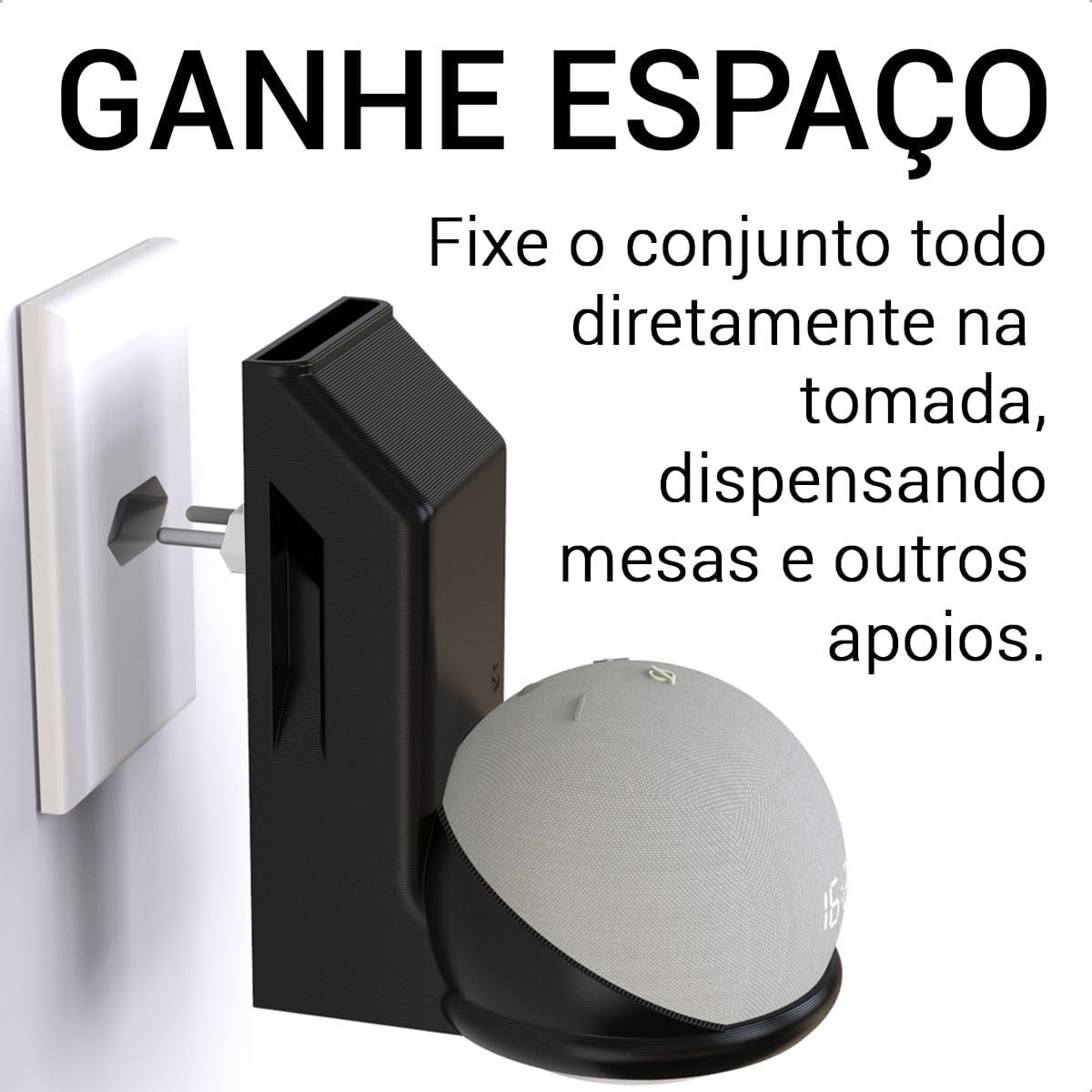 Sculpy Suporte de Tomada Parede Stand para Amazon Alexa Echo Dot 5 Geração: imagem adicional