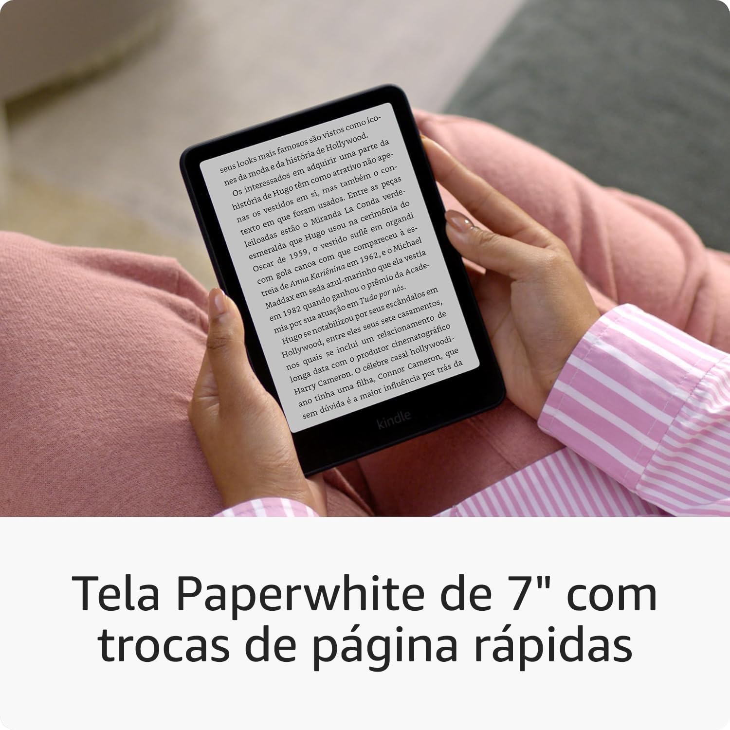 Kindle Paperwhite Signature Edition 32 GB (modelo 2024) - com luz frontal autoadaptável, carregamento sem fio e bateria que dura semanas - Cor Preta Metálica: imagem principal