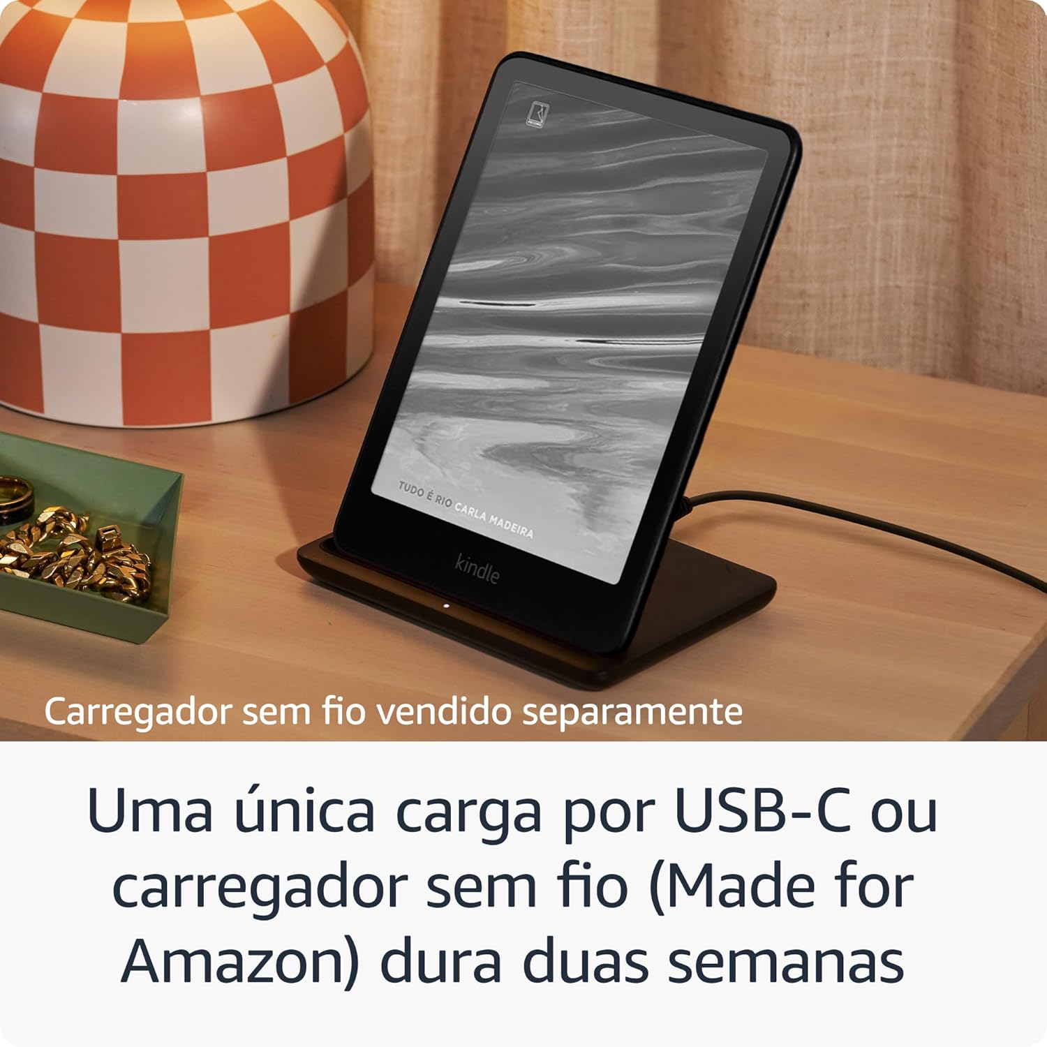 Kindle Paperwhite Signature Edition 32 GB (modelo 2024) - com luz frontal autoadaptável, carregamento sem fio e bateria que dura semanas - Cor Preta Metálica: imagem adicional