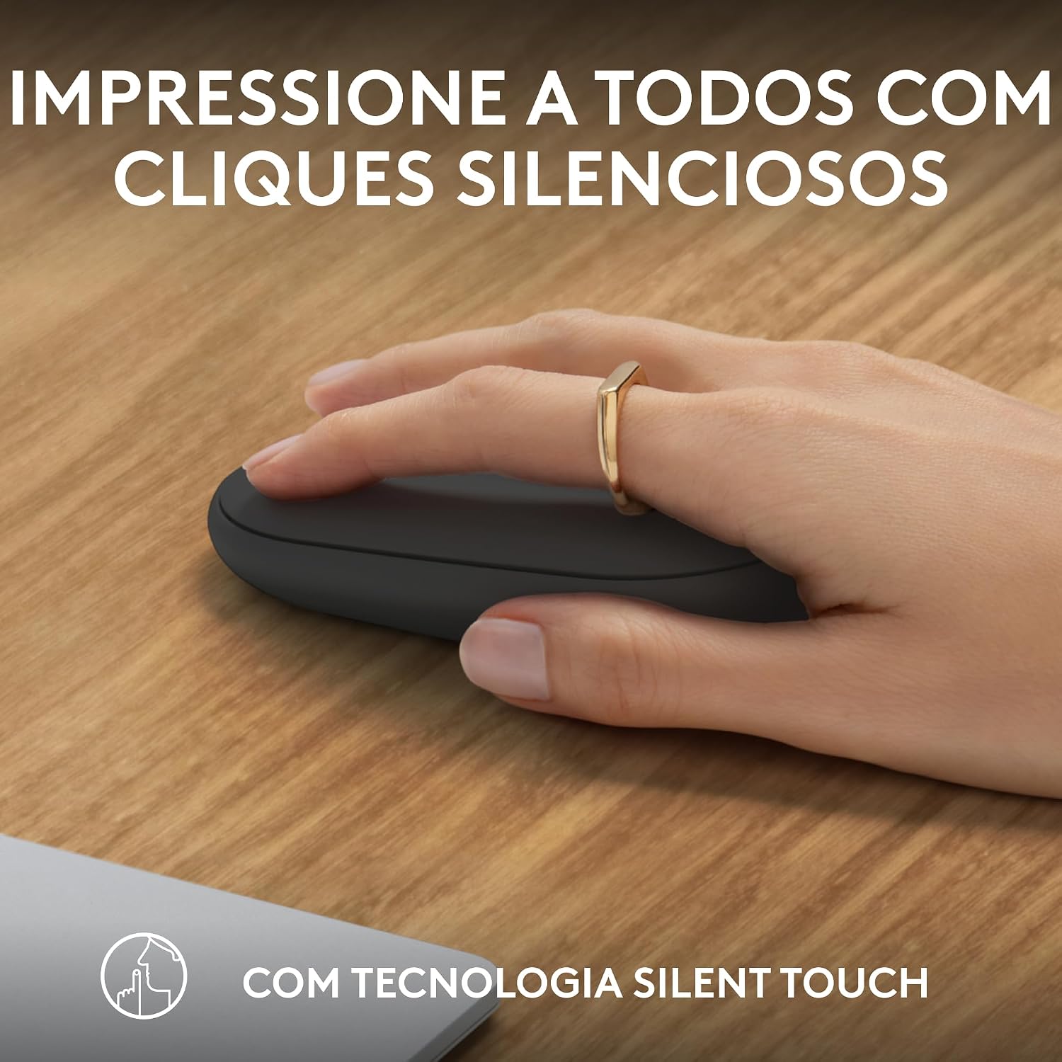 Mouse sem fio Logitech Pebble 2 M350s com Clique Silencioso, Design Slim Ambidestro, Conexão Bluetooth e Pilha Inclusa - Grafite: imagem adicional