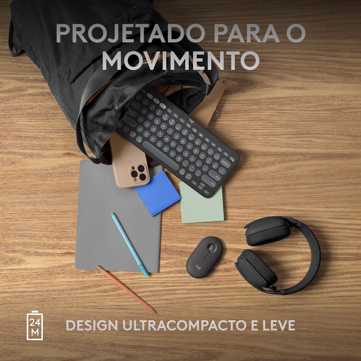 Mouse sem fio Logitech Pebble 2 M350s com Clique Silencioso, Design Slim Ambidestro, Conexão Bluetooth e Pilha Inclusa - Grafite: imagem adicional