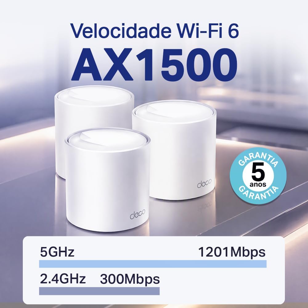 TP-Link Deco X10 (3 un.) Sistema Mesh Wi-Fi 6 para casa toda Dual Band AX1500, cobre até 520 m², 120 dispositivos, 2 portas gigabit, instalação por app Deco, Mesh com IA, Controle Parental: imagem adicional