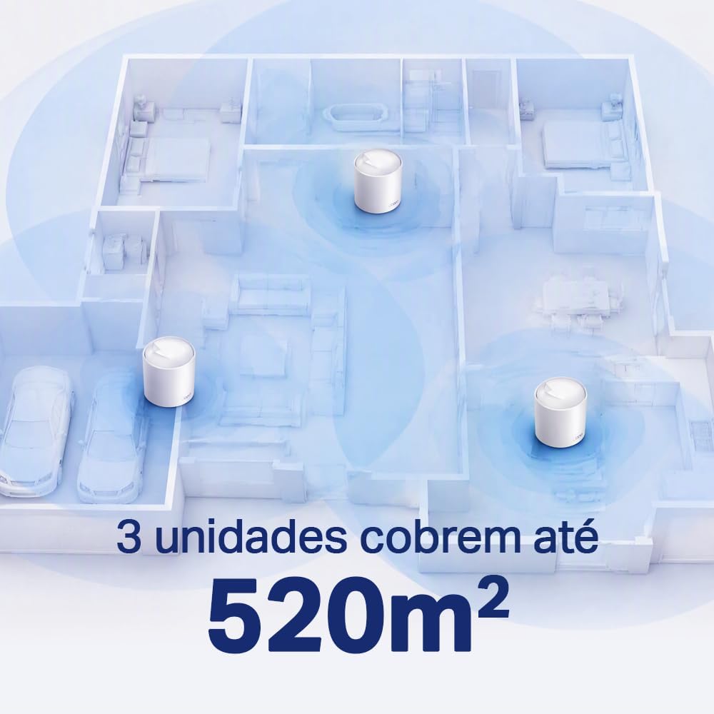 TP-Link Deco X10 (3 un.) Sistema Mesh Wi-Fi 6 para casa toda Dual Band AX1500, cobre até 520 m², 120 dispositivos, 2 portas gigabit, instalação por app Deco, Mesh com IA, Controle Parental: imagem adicional