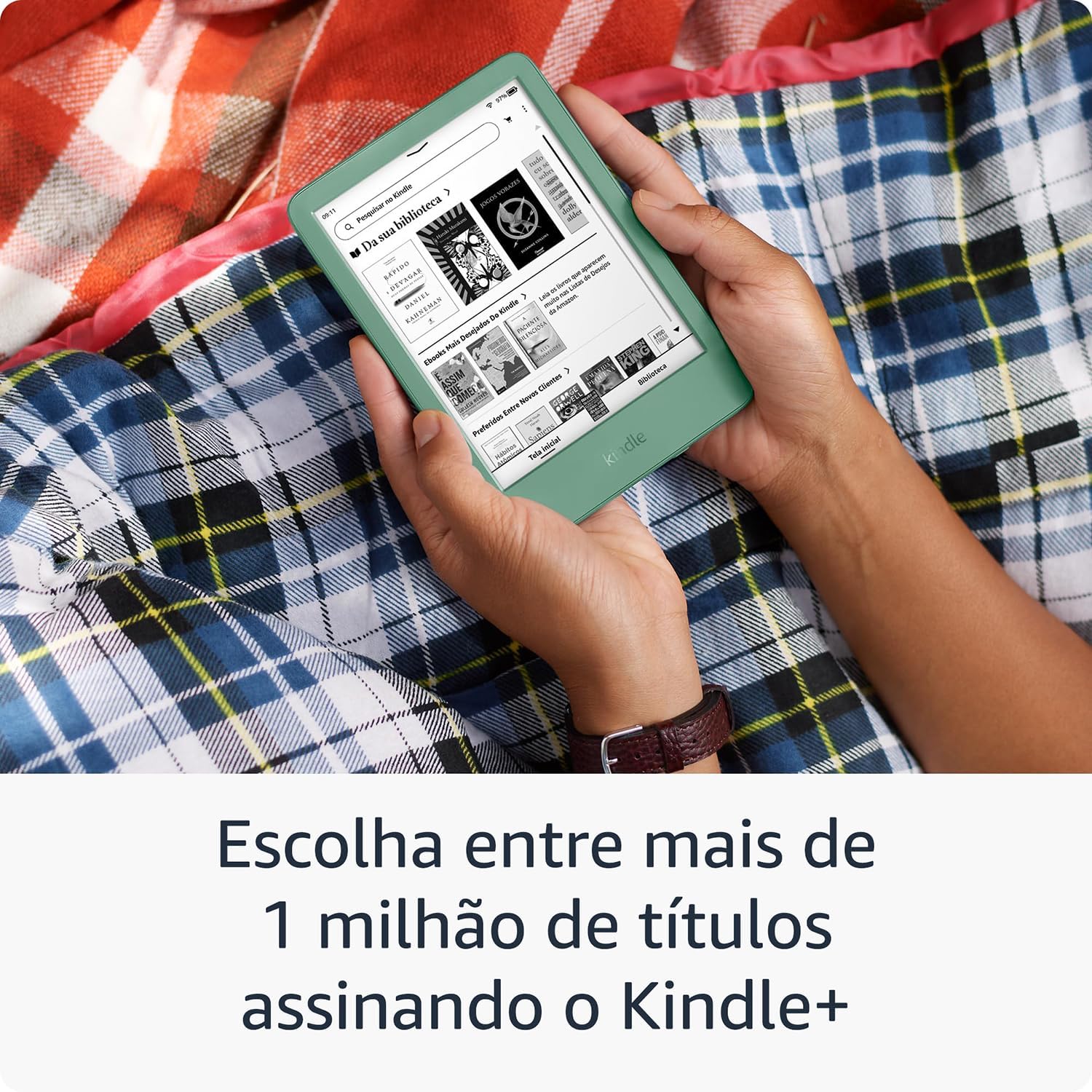 Kindle 16 GB (modelo 2024) - Leve e compacto, com tela antirreflexo, trocas de página rápidas, luz frontal ajustável e bateria de longa duração - Cor Verde: imagem adicional