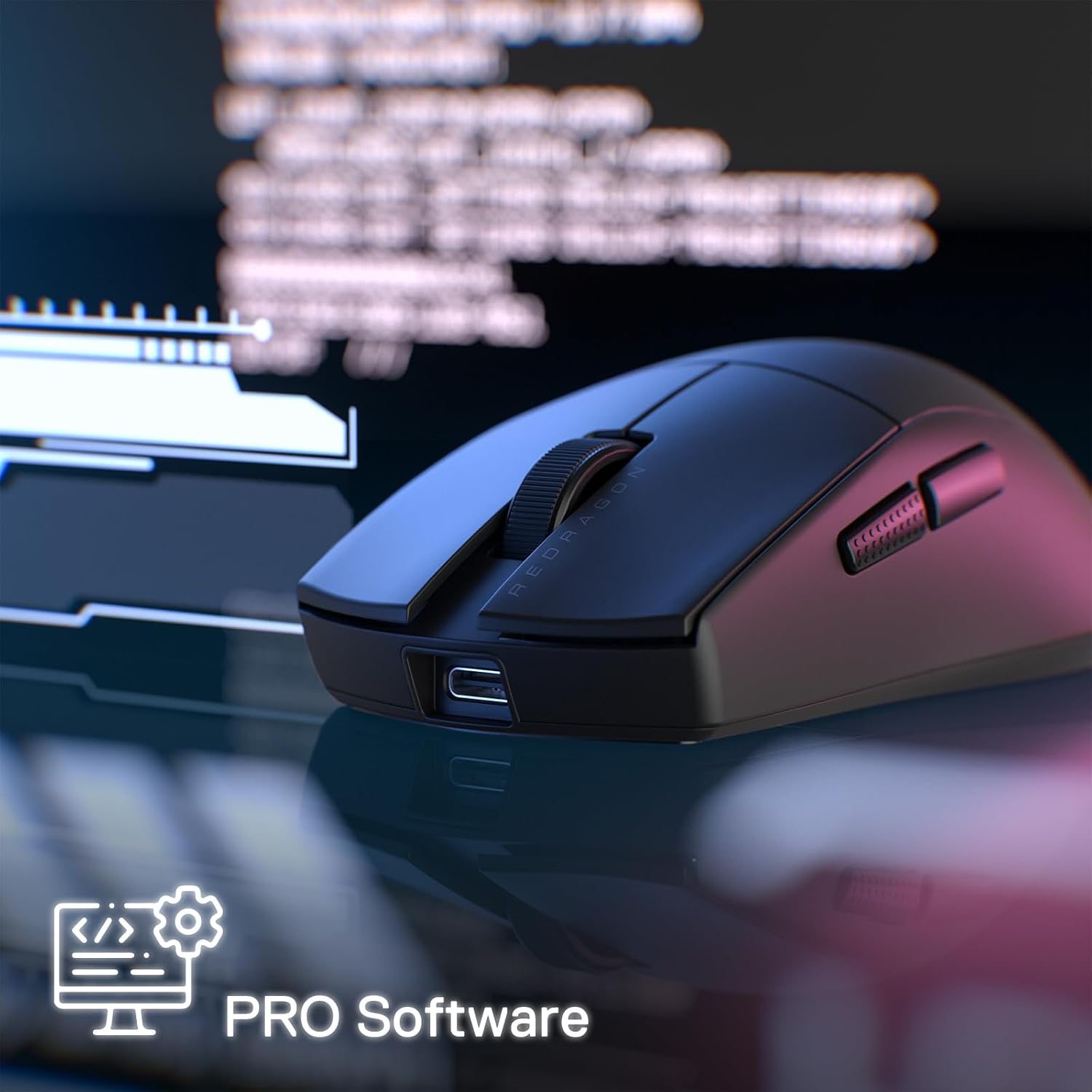 Mouse Gamer Redragon King Pro Preto Pixart PAW3395 26000DPI M916-PRO-1K: imagem adicional