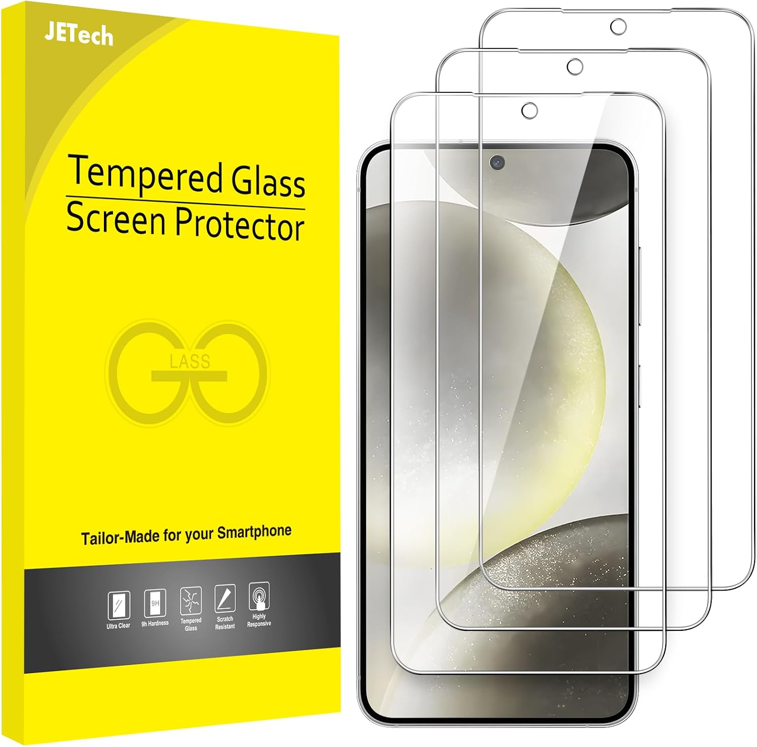 JETech Protetor de Tela para Samsung Galaxy S24, 3 Unidades: imagem adicional