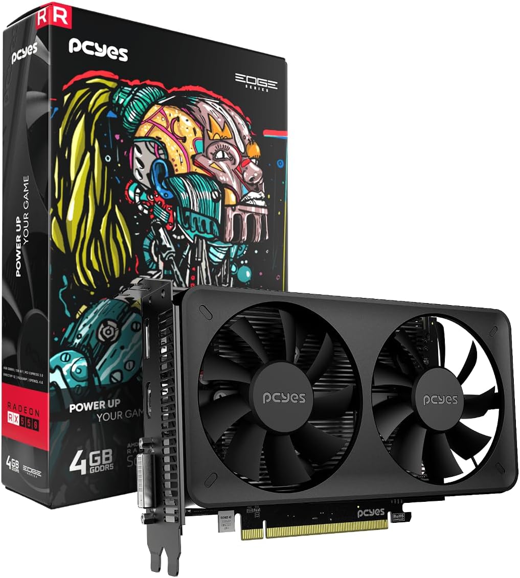 PCYES GPU RX 550 4GB GDDR5 128 Bits Dual-Fan Projeto Edge PVEX5504GBDF –: imagem adicional