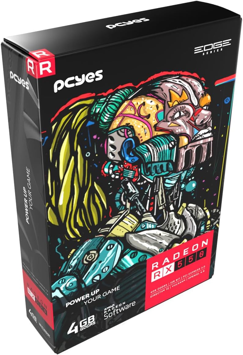 PCYES GPU RX 550 4GB GDDR5 128 Bits Dual-Fan Projeto Edge PVEX5504GBDF –: imagem adicional
