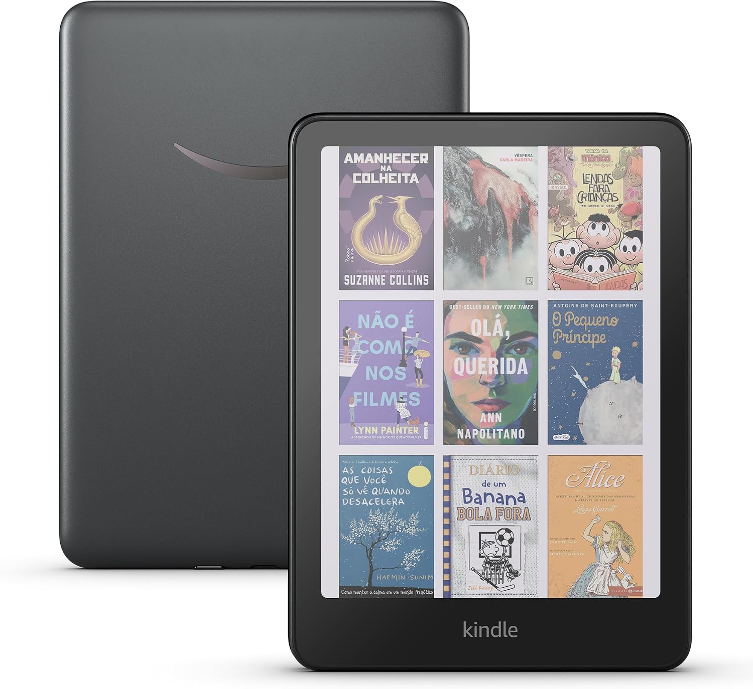 Apresentamos o Kindle Colorsoft Signature Edition (32 GB) - Com tela colorida, luz frontal autoadaptável, carregamento sem fio e bateria que dura semanas - Cor Preta Metálica: imagem principal