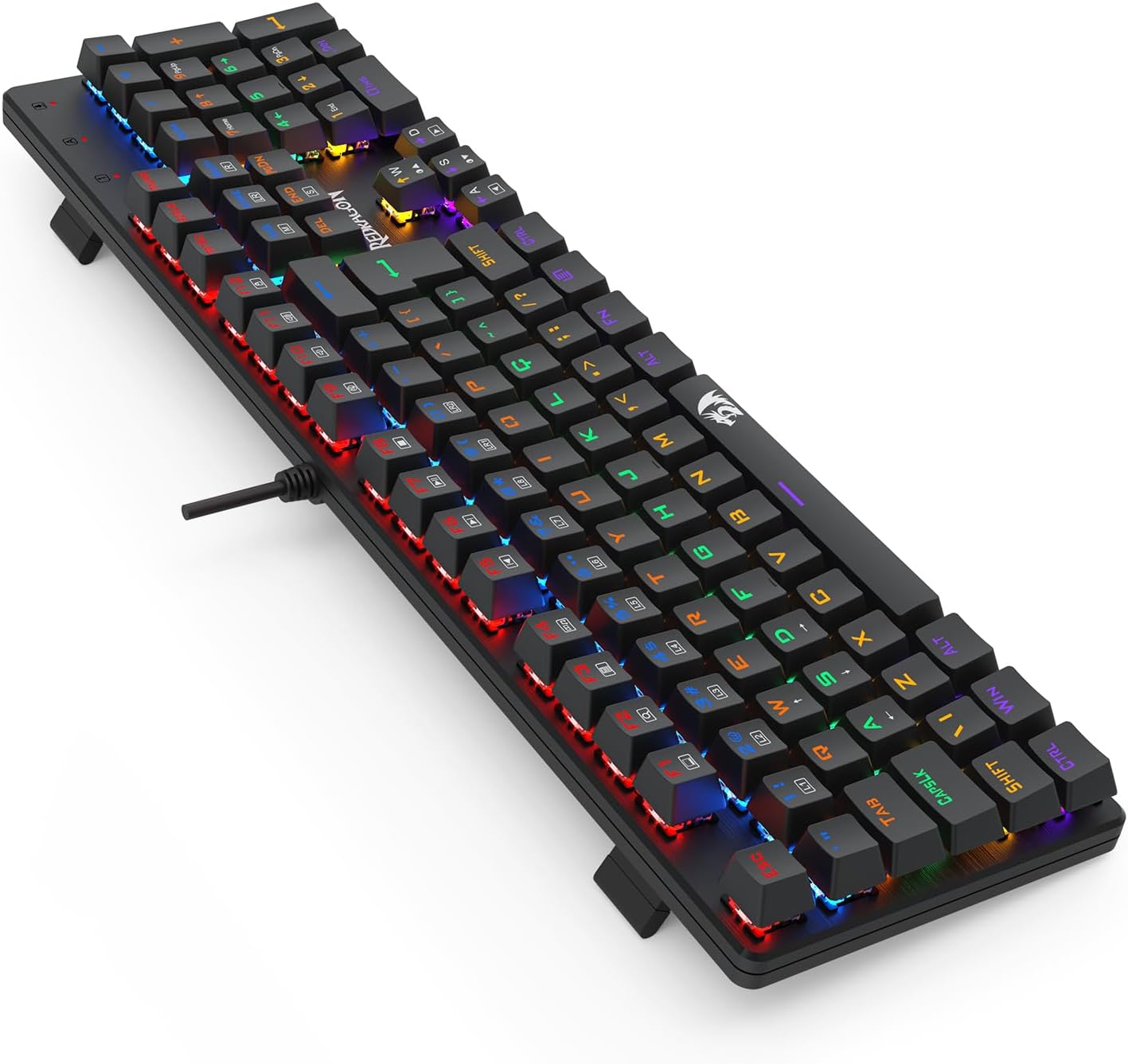TECLADO MECÂNICO GAMER REDRAGON VALHEIM ILUMINAÇÃO RAINBOW PRETO SWITCH BROWN K608-R (PT-BROWN): imagem adicional