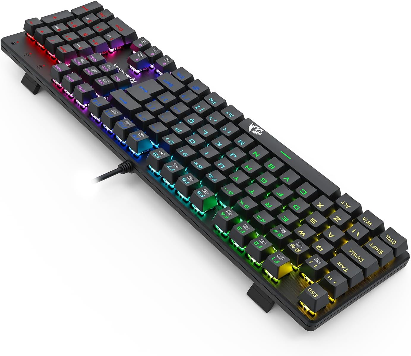 TECLADO MECANICO GAMER REDRAGON SINDRI RAINBOW PRETO: imagem adicional