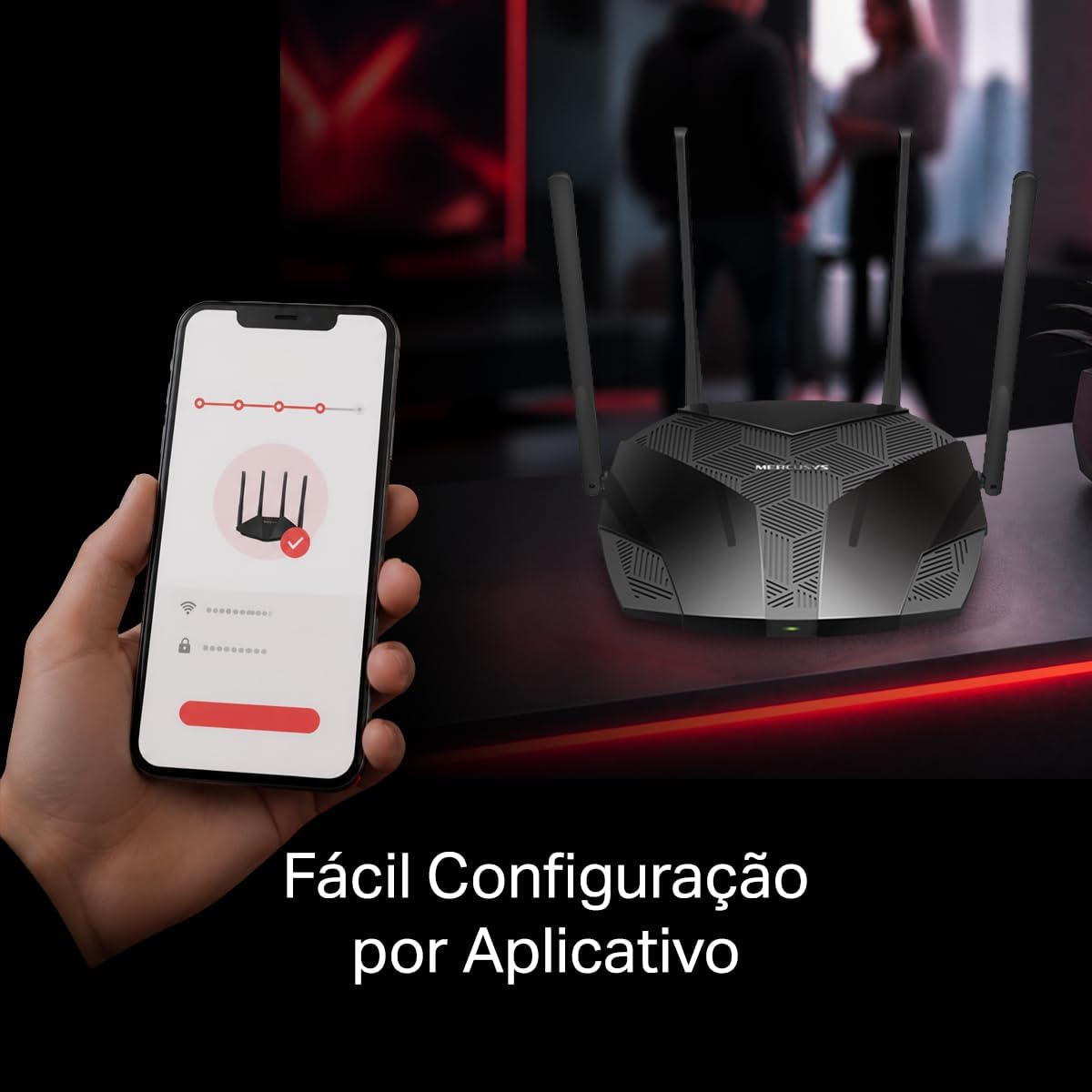 Mercusys MR80X V3 Roteador Wi-Fi 6 AX3000 Dual Band, 4 Portas Gigabit, 4 Antenas, EasyMesh, Cobertura de até 180 m² e Conexão para até 100 Dispositivos: imagem adicional