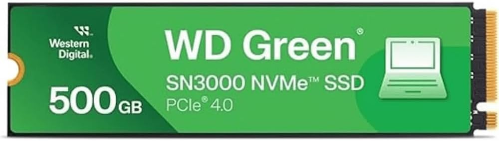 Western Digital SSD interno 500GB WD Green SN3000 NVMe - Unidade de estado sólido - PCIe Gen4, M.2 2280, até 5.000 MB/s - WDS500G4G0E: imagem adicional