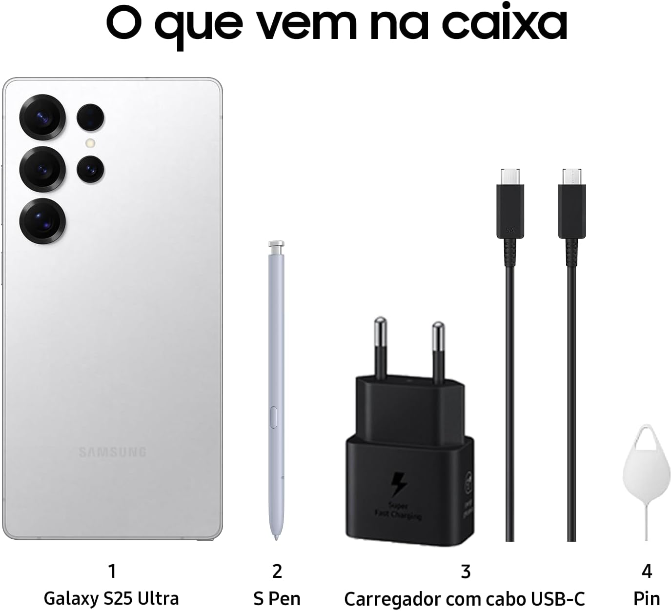 Celular Samsung Galaxy S25 Ultra 5G, 256GB, 12GB RAM, Câmera Quádrupla de 200+50+10+50, Tela Grande de 6.9", Titânio Prata: imagem adicional
