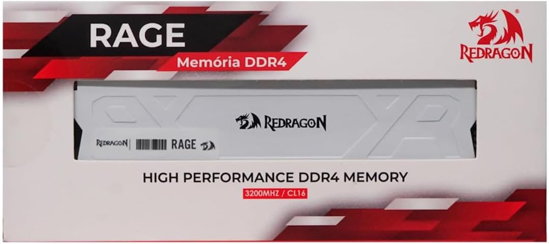 Memória RAM DDR4 16GB 3200MHz CL16 Redragon Rage Branco GM-712: imagem adicional