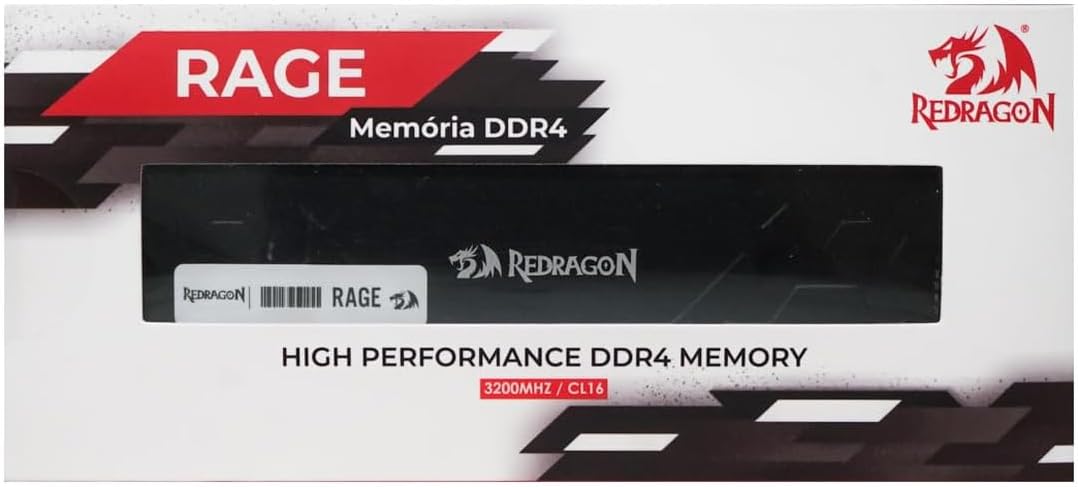 Memória Desktop Redragon Rage DDR4 8GB 3200MHz CL16 Dissipador Integrado Preto GM-707: imagem adicional