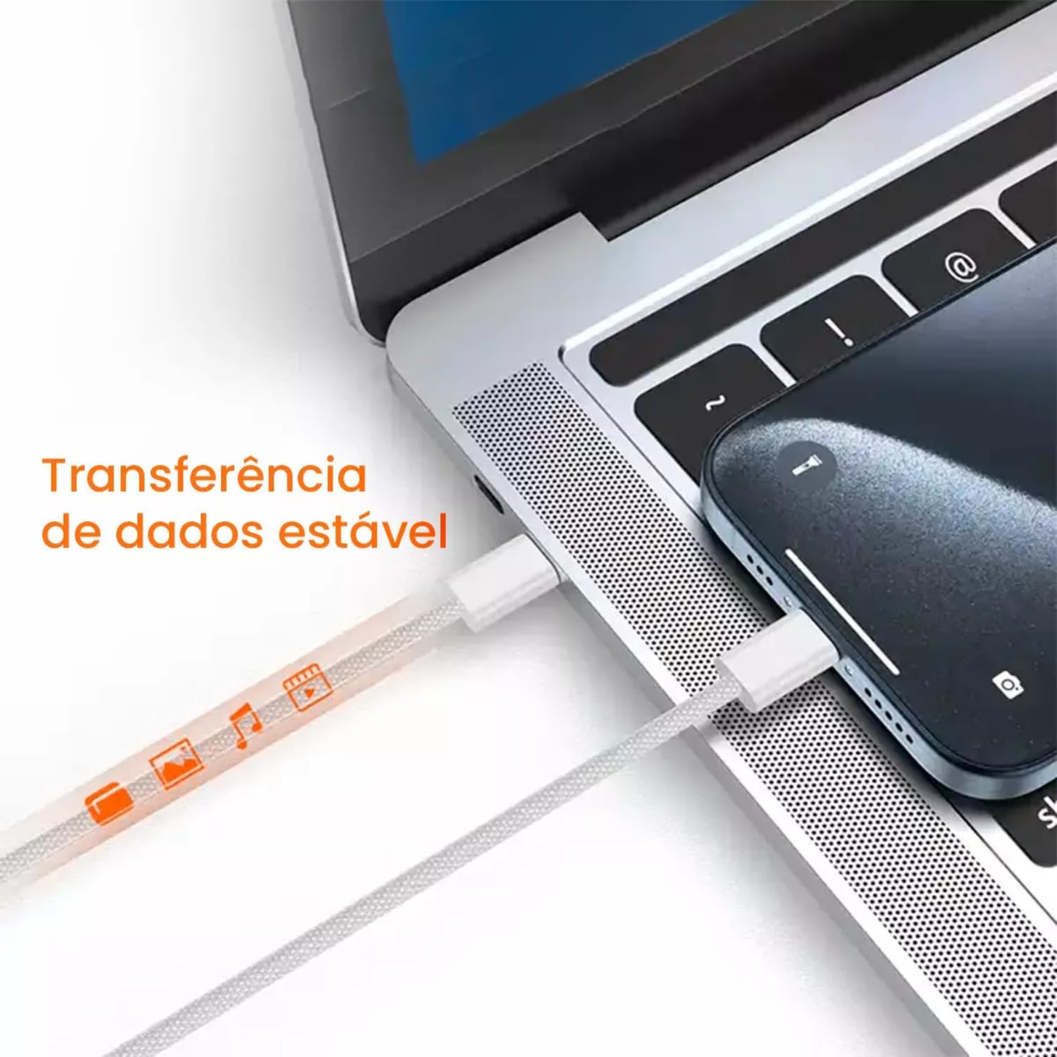 Cabo USB para Lightning Reforçado 1M, Compatível com iPhone 6 7 8 X Xs 11 Se 12 Xr 13 14 Pro Max – Carregamento Turbo e Transferência de Dados: imagem adicional