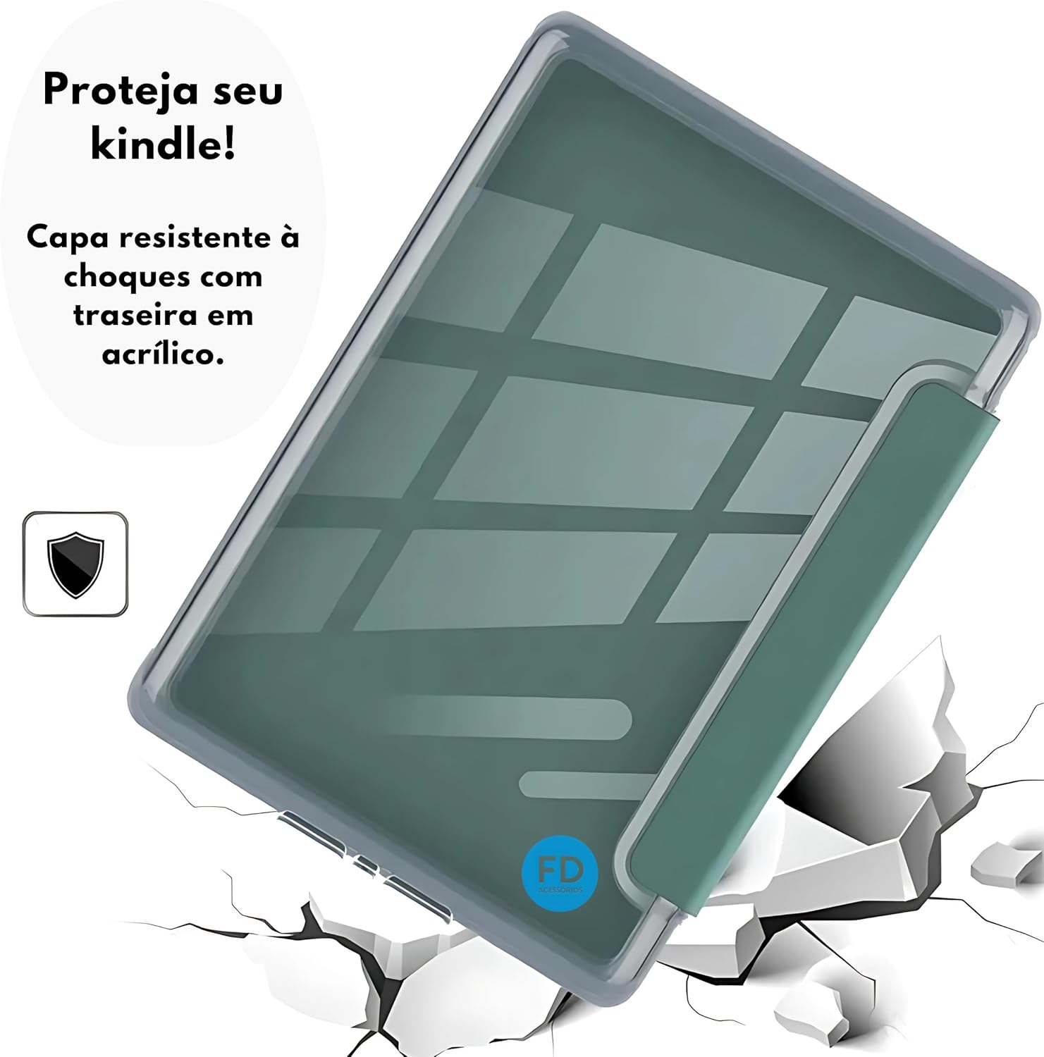 Capa Capinha Case para Kindle 11ª Geração 2024 e 2022 (C2V2L3 e RS23CV) de 6 Polegadas com Função Ativa e Desativa e Fundo em Acrílico (Rosa Claro): imagem adicional