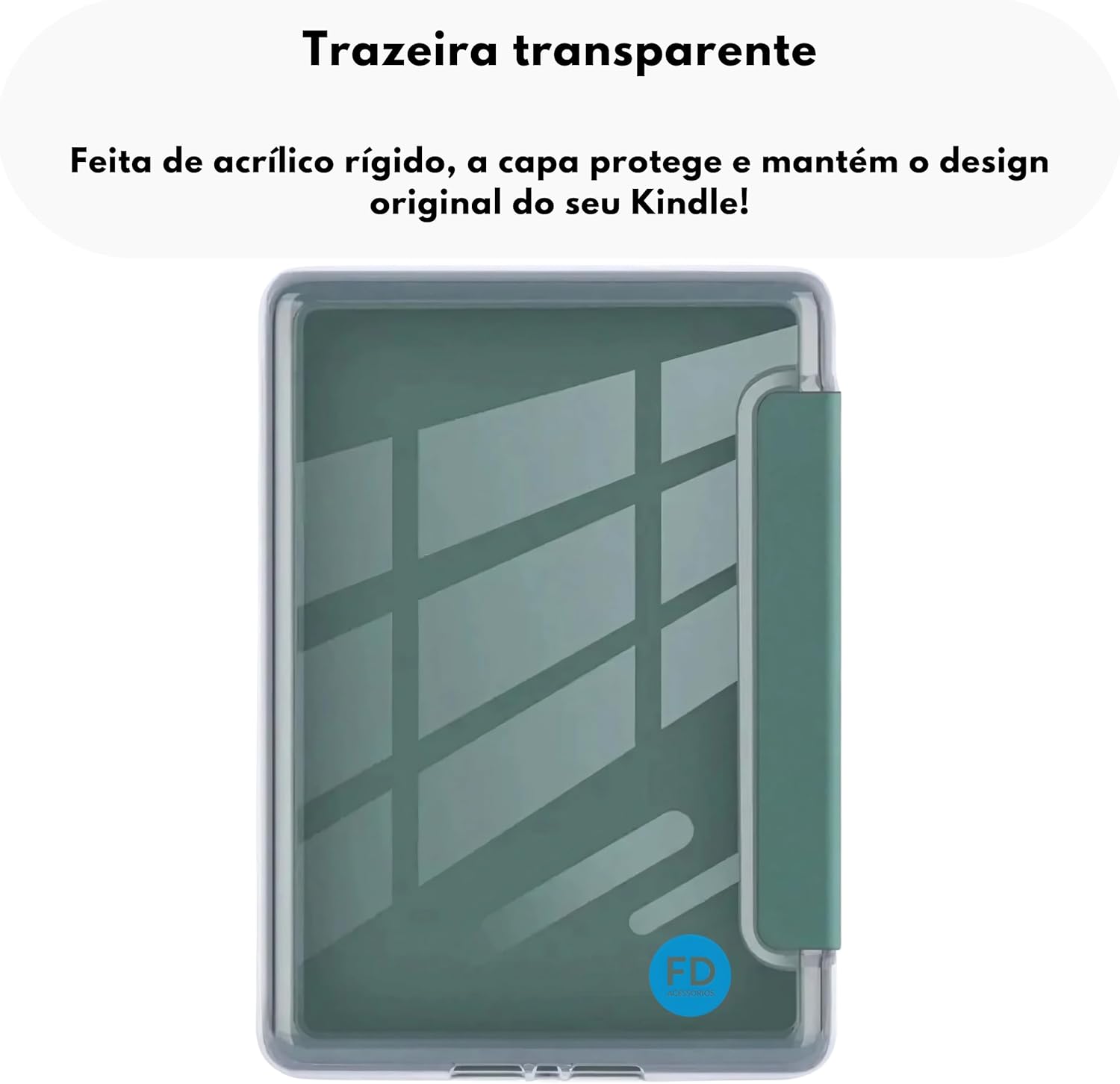 Capa Capinha Case para Kindle 11ª Geração 2024 e 2022 (C2V2L3 e RS23CV) de 6 Polegadas com Função Ativa e Desativa e Fundo em Acrílico (Rosa Claro): imagem adicional