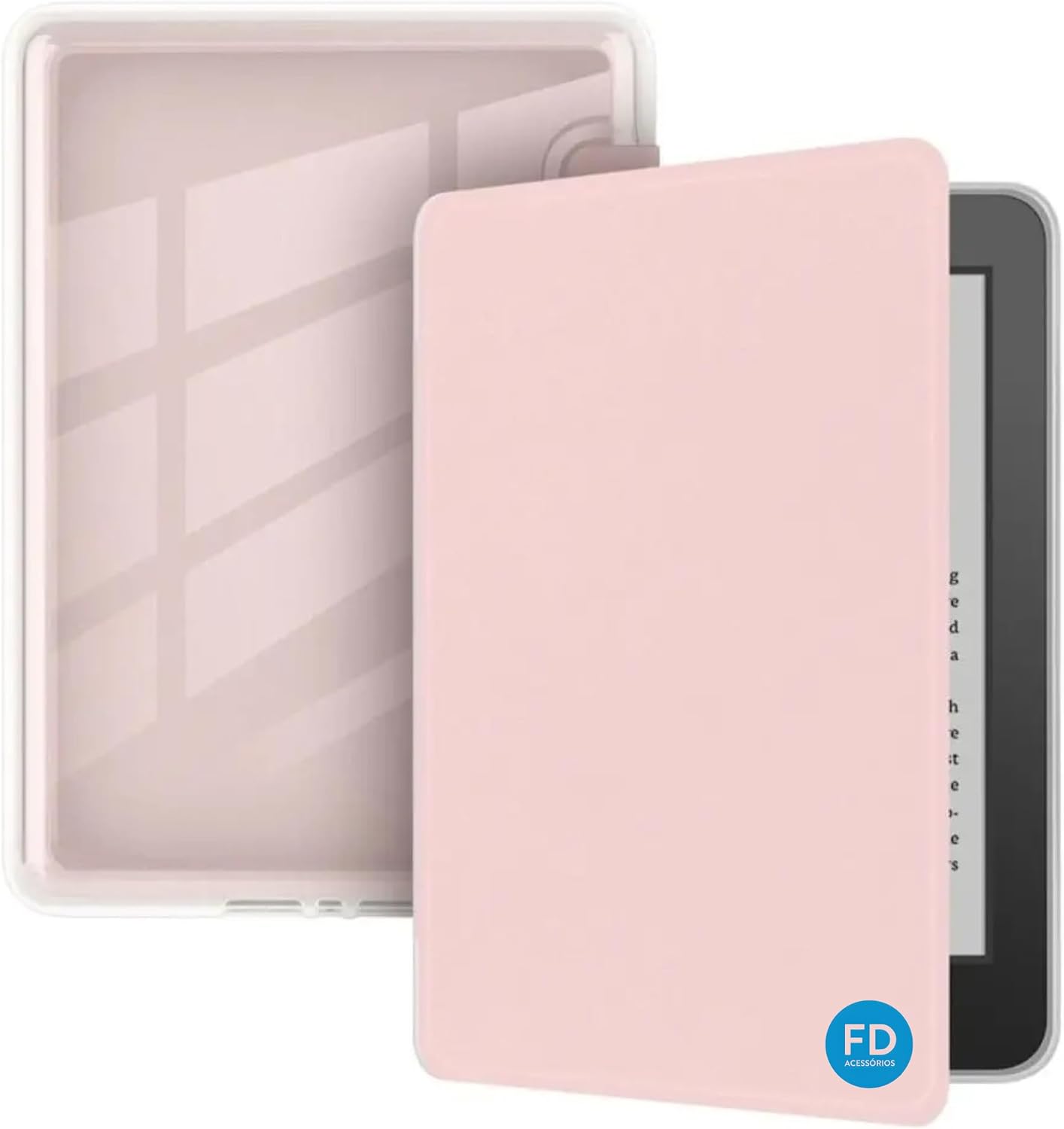 Capa Capinha Case para Kindle 11ª Geração 2024 e 2022 (C2V2L3 e RS23CV) de 6 Polegadas com Função Ativa e Desativa e Fundo em Acrílico (Rosa Claro): imagem adicional