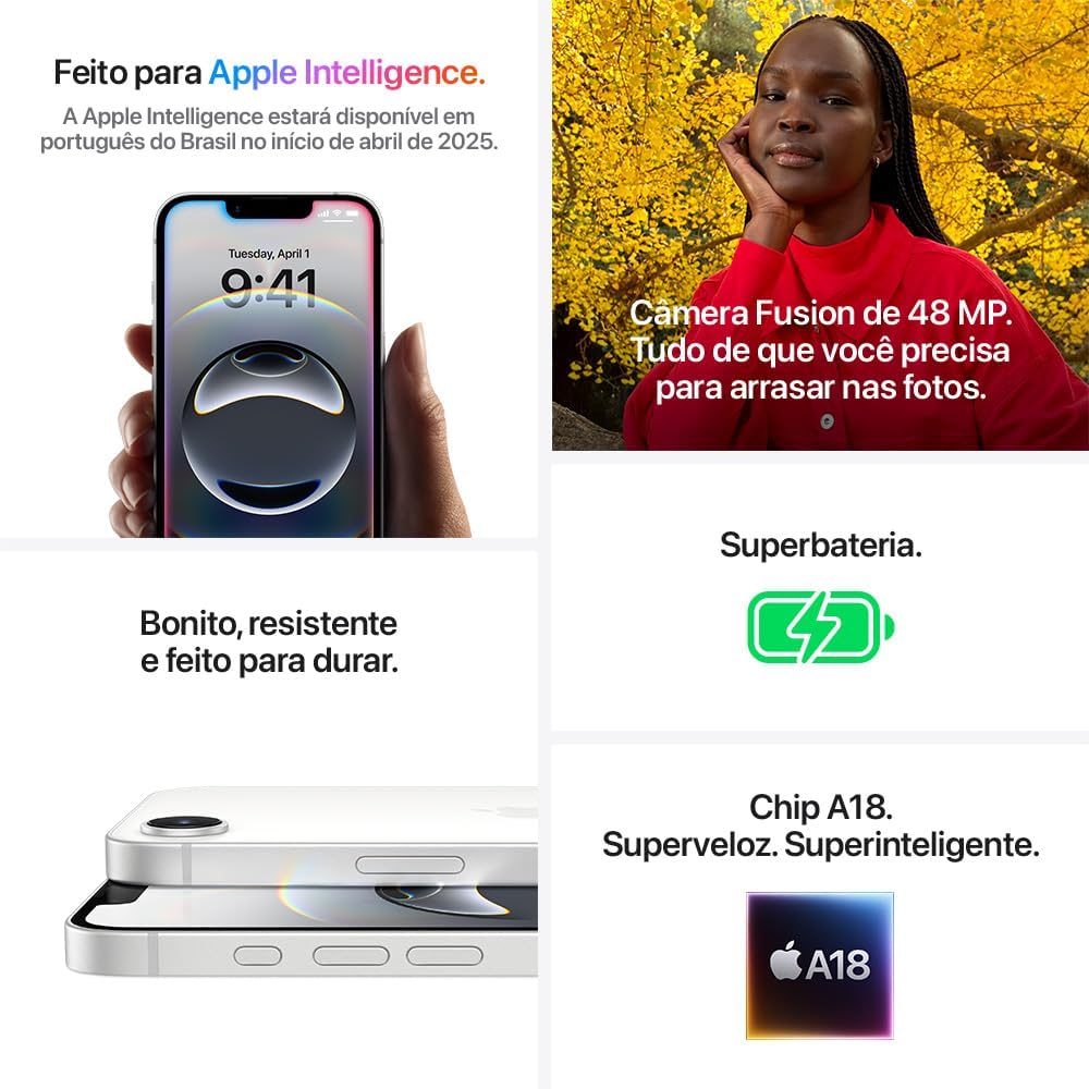 Apple iPhone 16e de 128 GB — Preto: imagem adicional